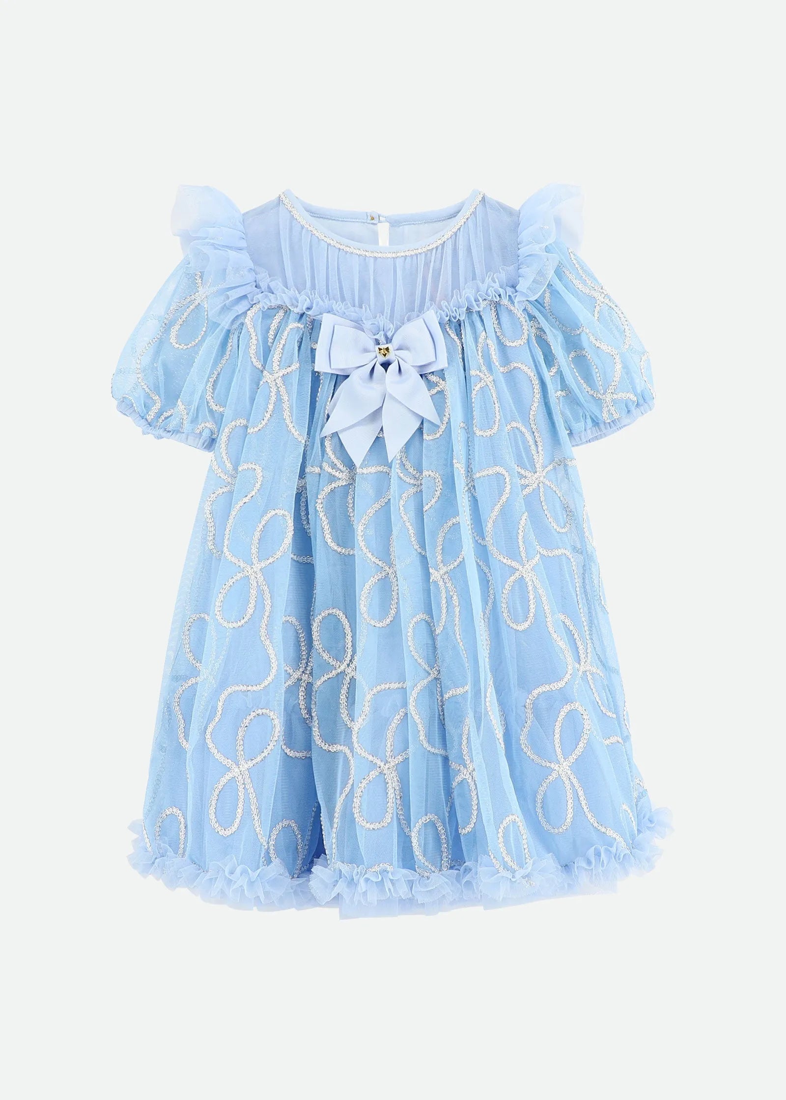 Angels Face 0 Girls Isabella 3D Tulle Dress Pretty Blue SKU: ISABELLA_Pretty Blue Image 01