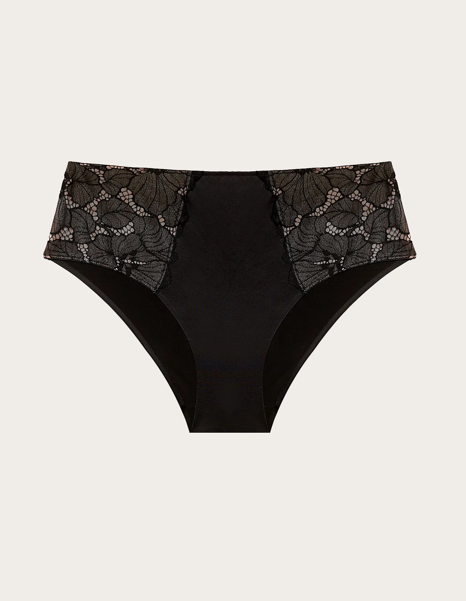 Yamamay_BLACK_Seamless High-Waisted Briefs in Microfiber and Lace Ð Mythic_ISLD183018_072_06