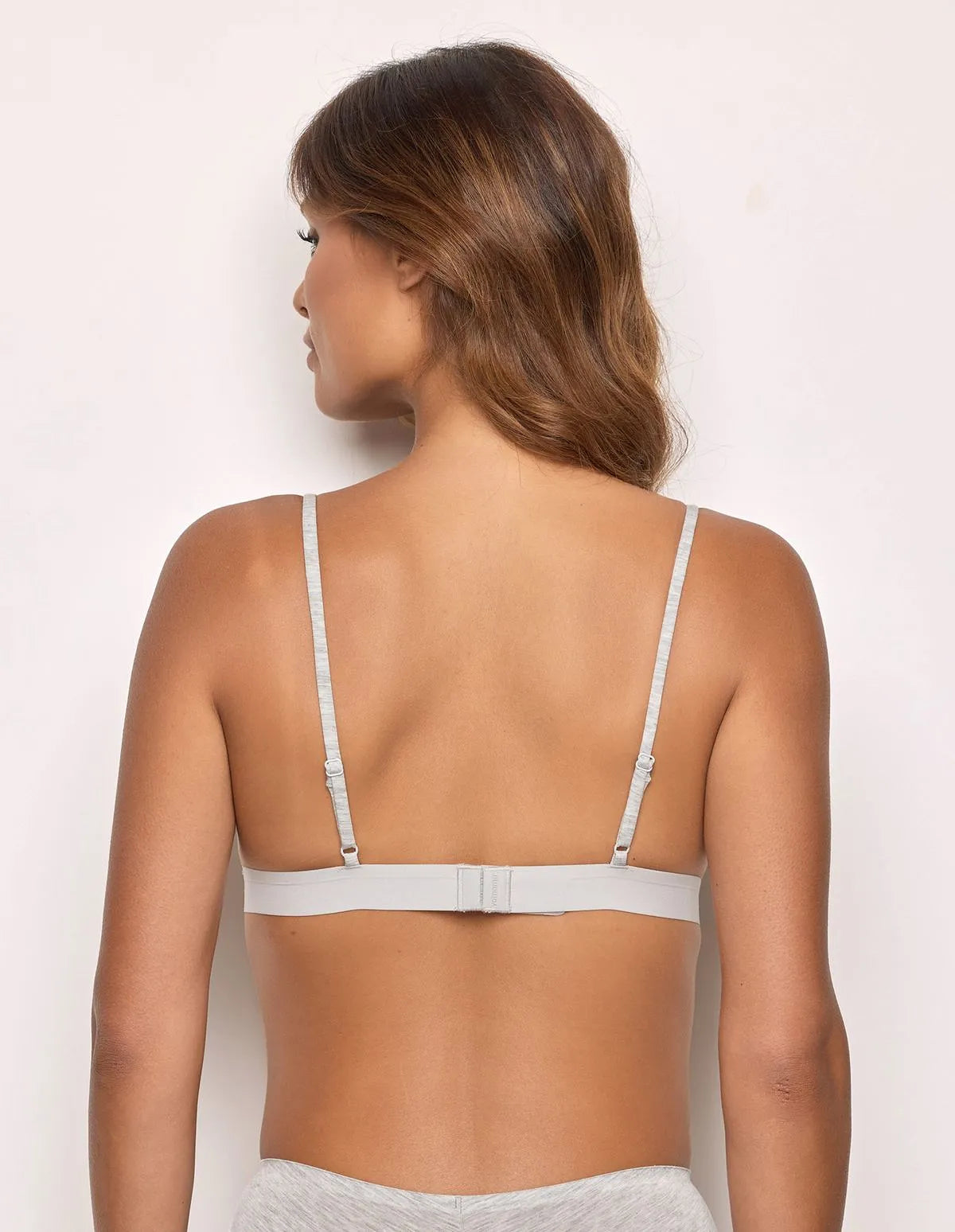 Yamamay_LIGHT MELANGE GREY_Wireless Triangle Bra in Tencelª Modal with Silk Ð Modal/Silk Color_ITRD183009_133_03