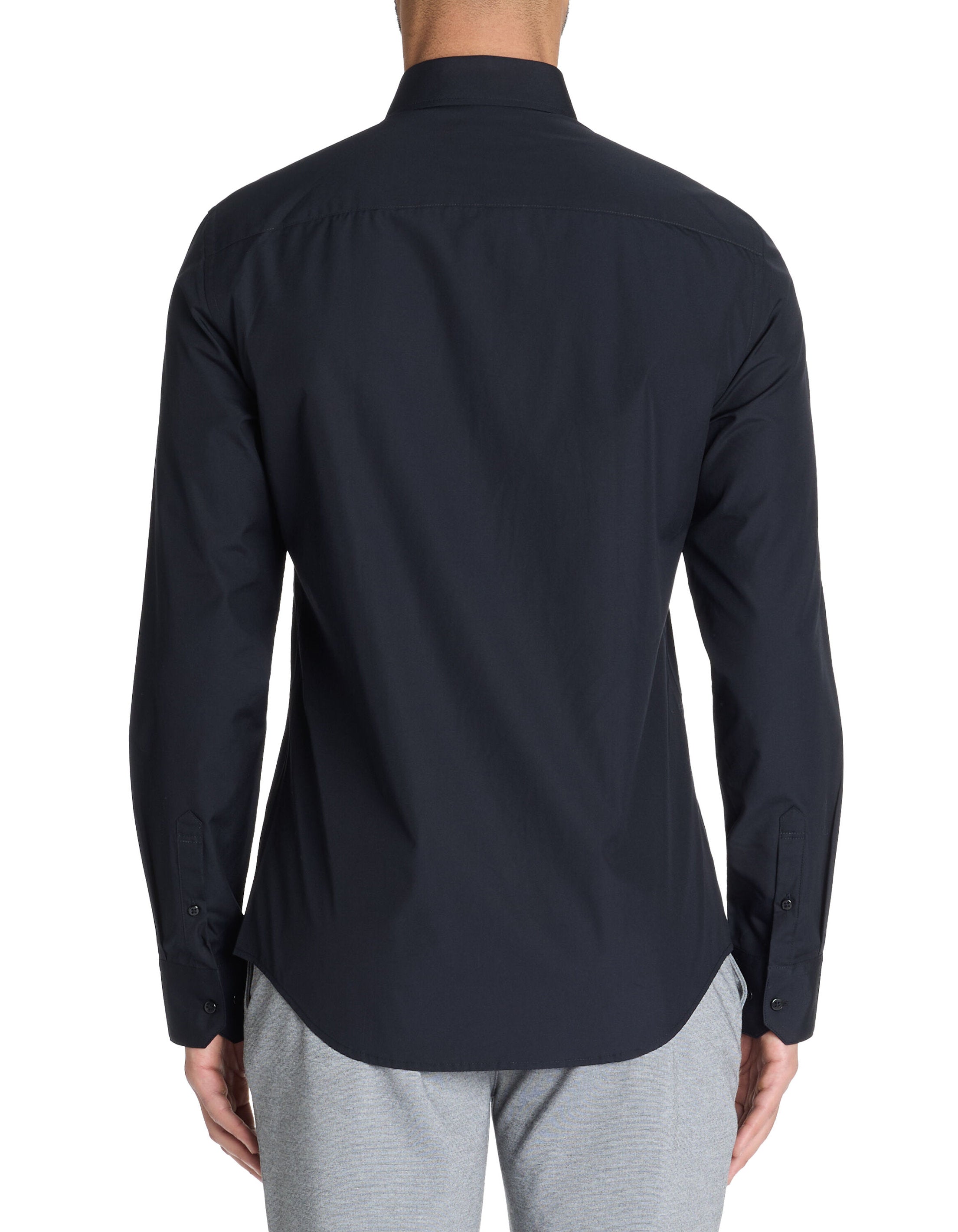 Celio_100% Cotton Poplin Plain Slim Shirt - Black_JAITALIANO_BLACK_04