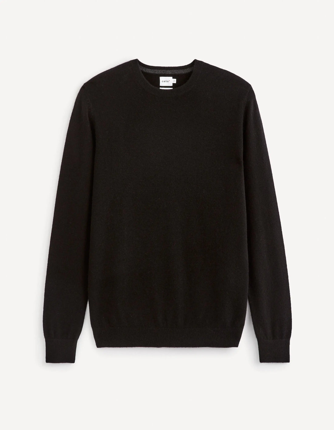 100% Cashmere Crew Neck Sweater - Black_01