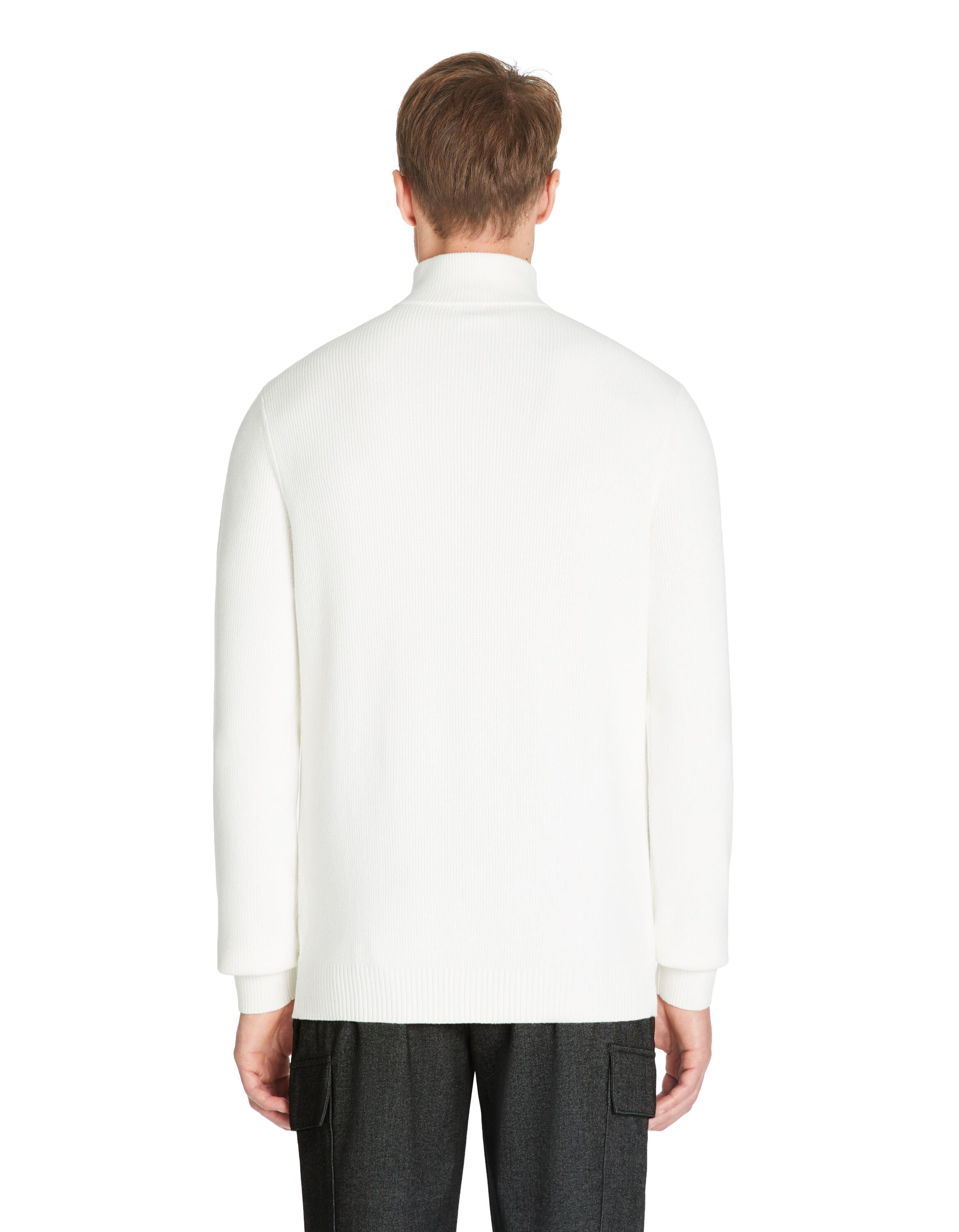Celio_Ecru Regular Cotton-Blend Trucker Collar Sweater_JETRUCKER_ECRU_03