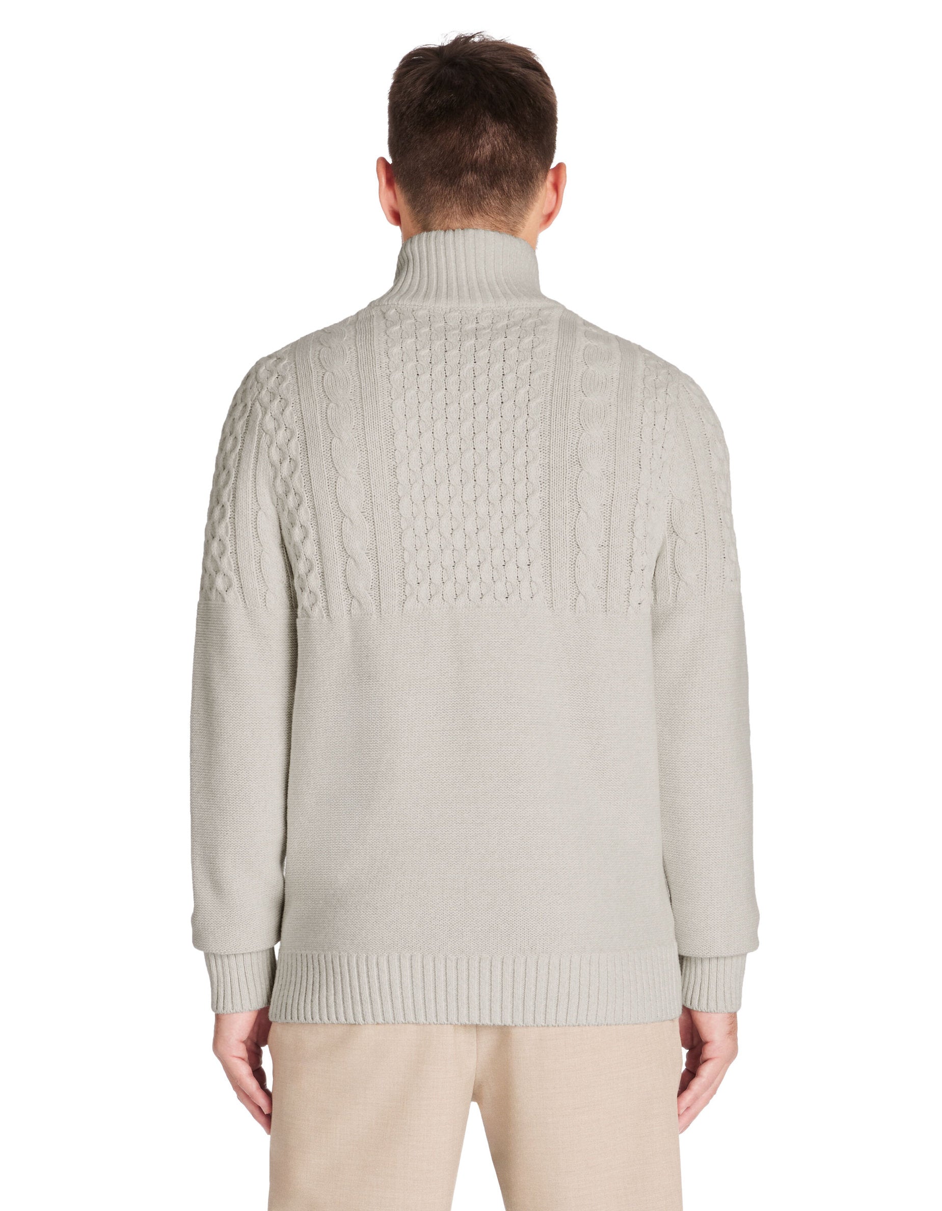 Celio_White Regular Cotton-Blend Stand-Up Neck Sweater_JEVIKING_OFF WHITE MEL_03