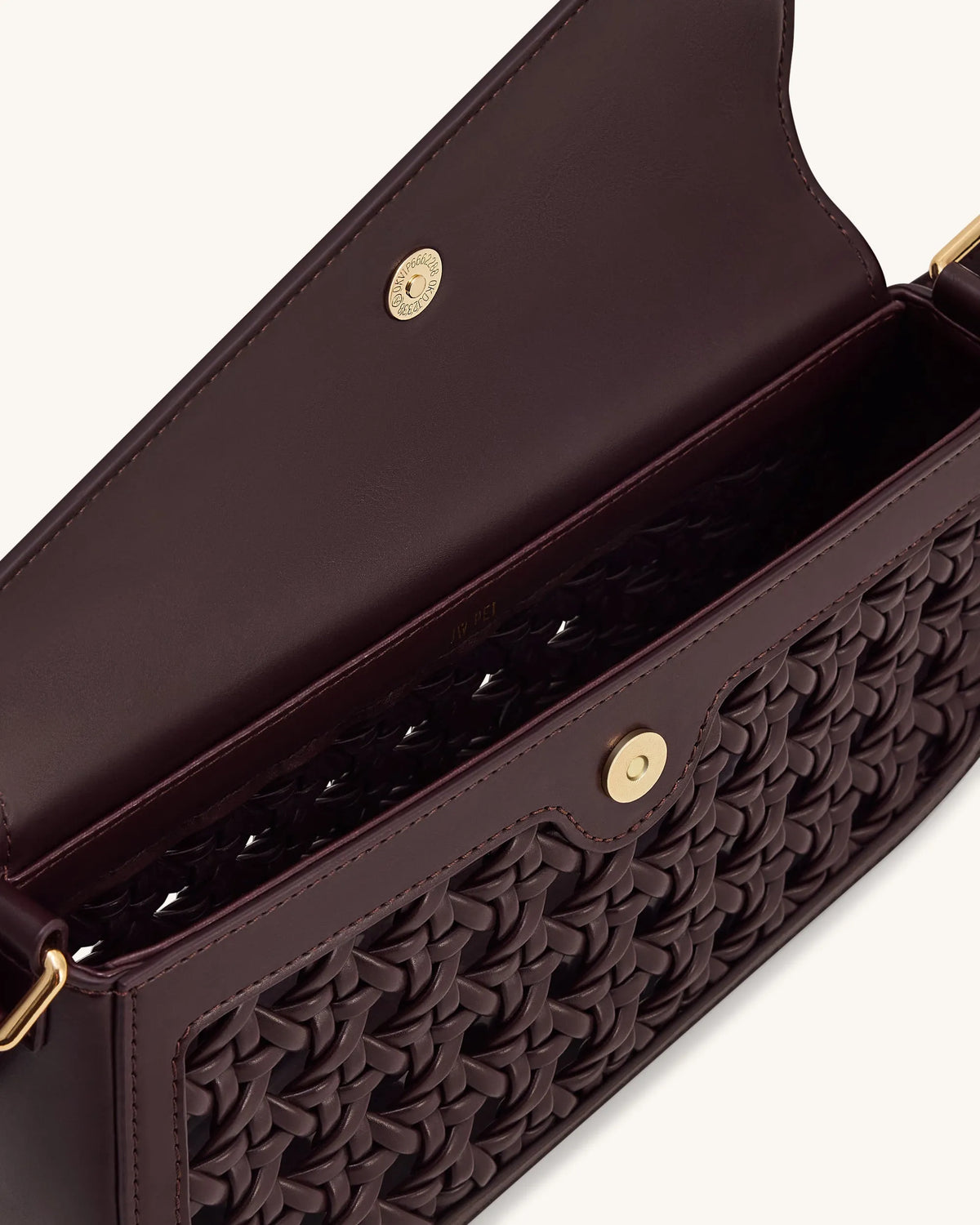 JW Pei Burgundy Women Addisyn Cutout Woven Shoulder Bag SKU: JH30314-43_Burgundy Image 04