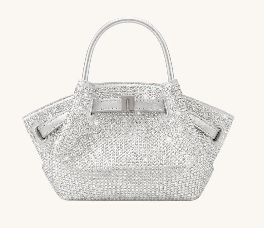 JW Pei Silver Women Hana Tiny Artificial Crystal Top Handle Bag SKU: JH306A03X001-90_Silver Image 01