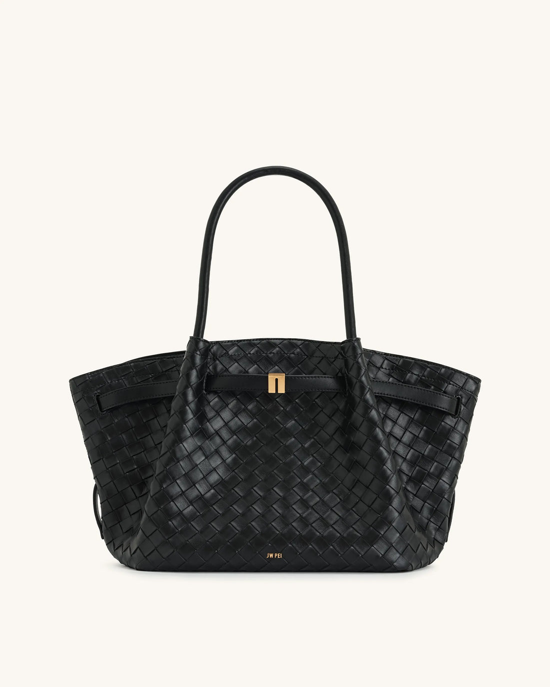 JW PEI_Black_Hana Medium Weave Texture Tote Bags_JH306B04-12_Black_02