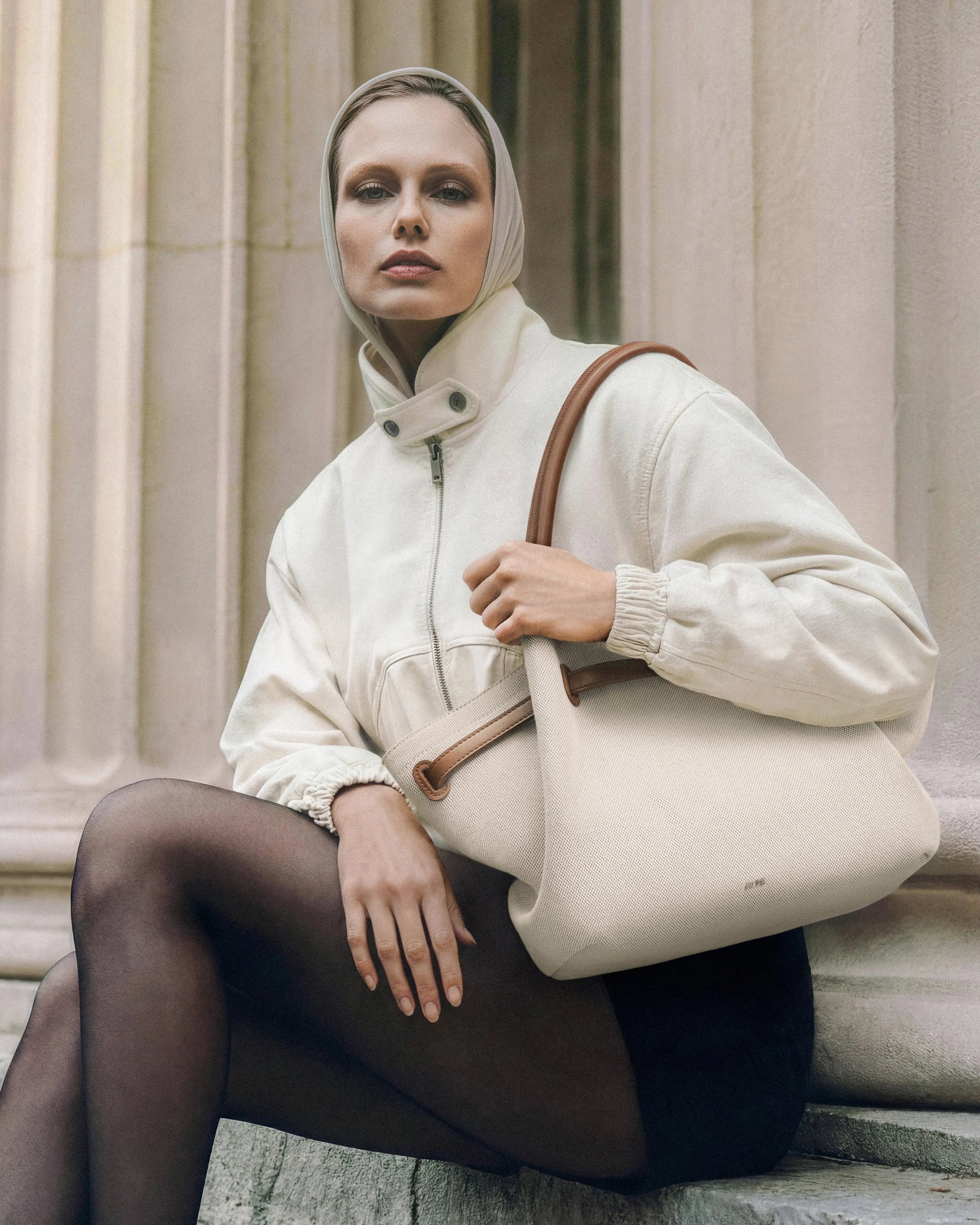 JW PEI Brown Canvas Women Hana Large Tote Bag - Brown Canvas SKU: JH306C05-31_Brown Canvas Image 02