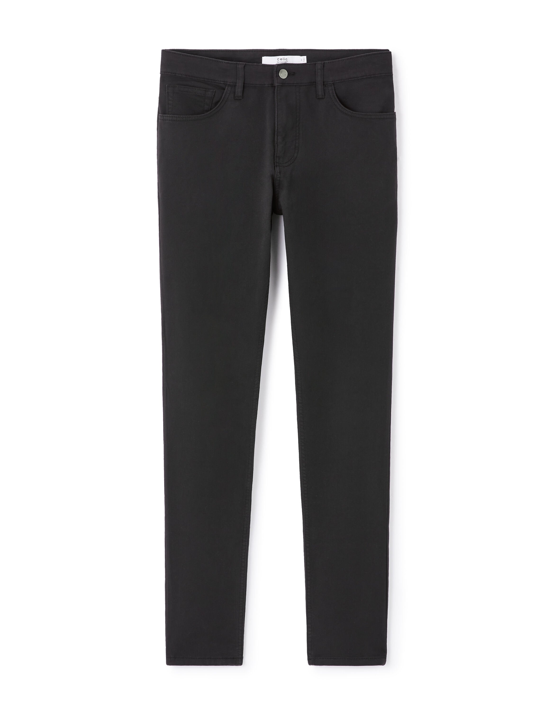 Celio_Black 100% Stretch Cotton Slim Pants_JOFIVE_NOIR_05