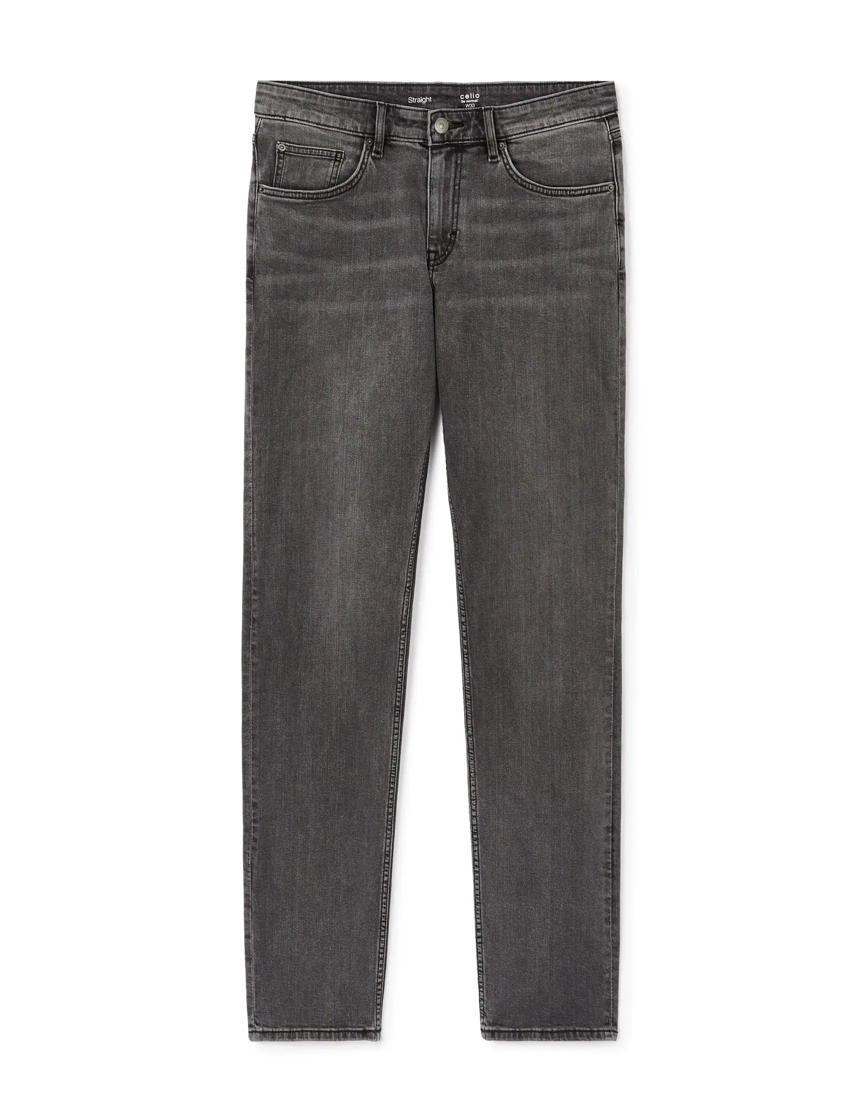 Celio_C15 Stretch Cotton Straight Jeans - Grey_JOLESS_GRIS_03