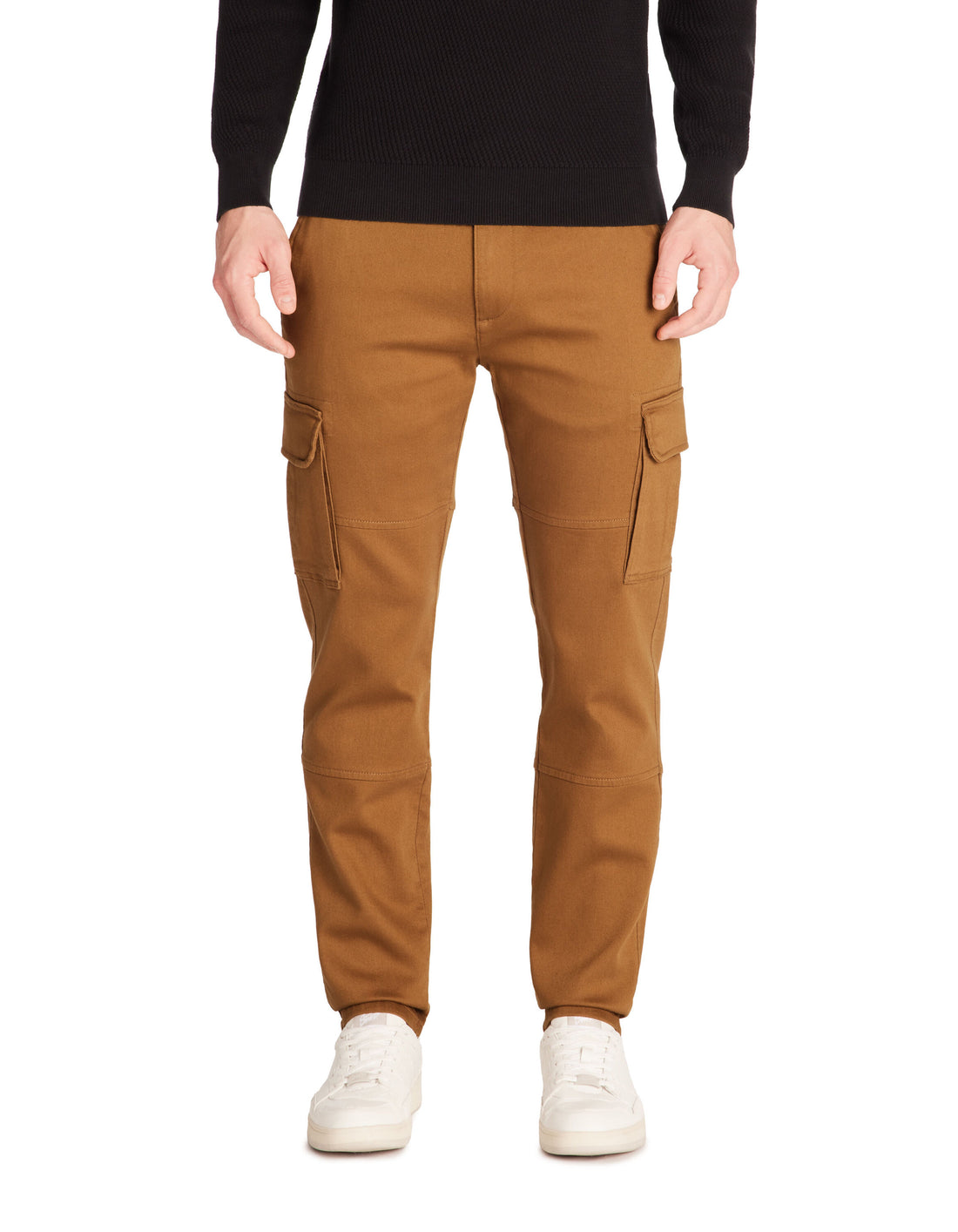 Celio_Straight Stretch Cotton Cargo Pants - Brown_JOMAILLE_CAMEL_02