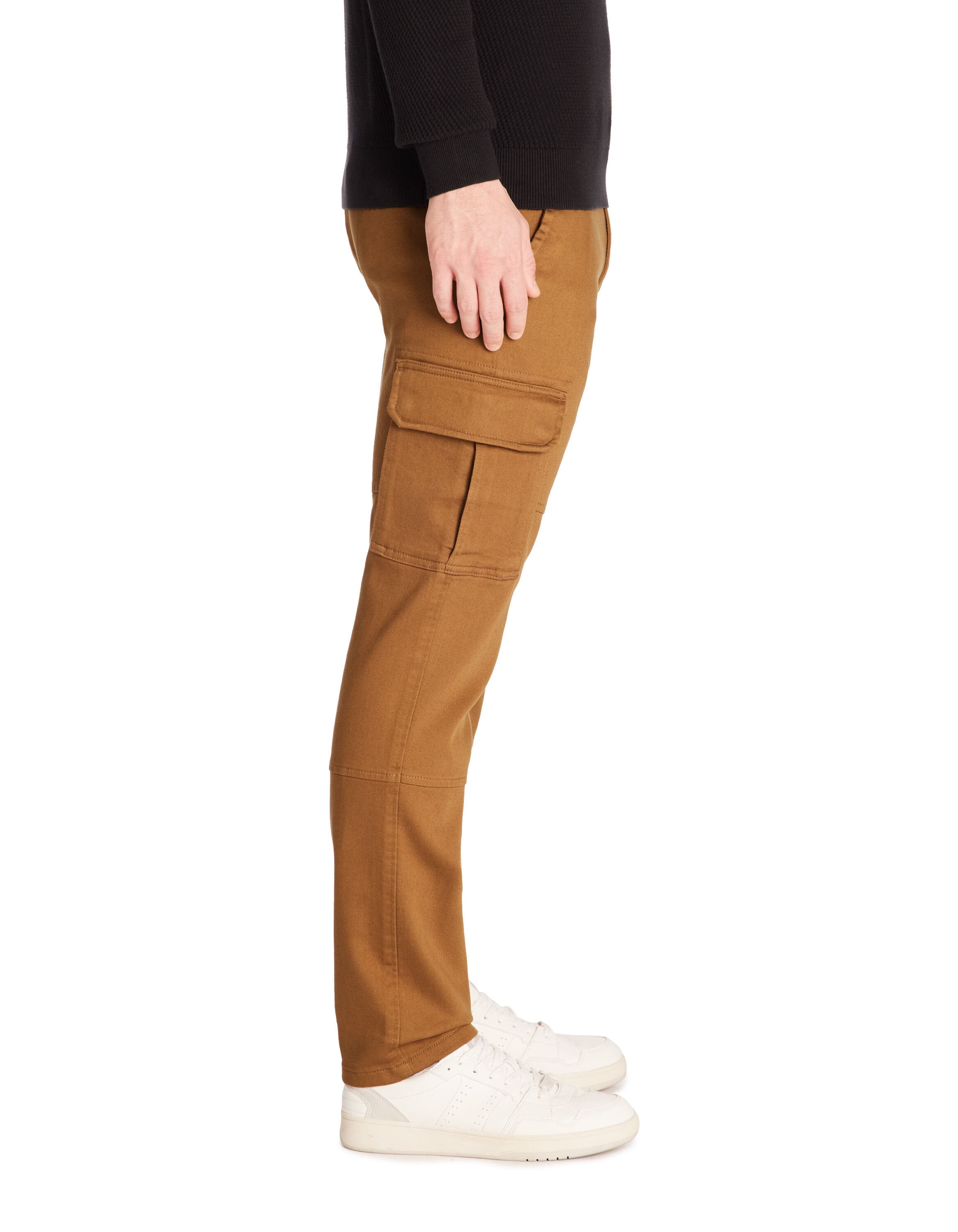 Celio_Straight Stretch Cotton Cargo Pants - Brown_JOMAILLE_CAMEL_05