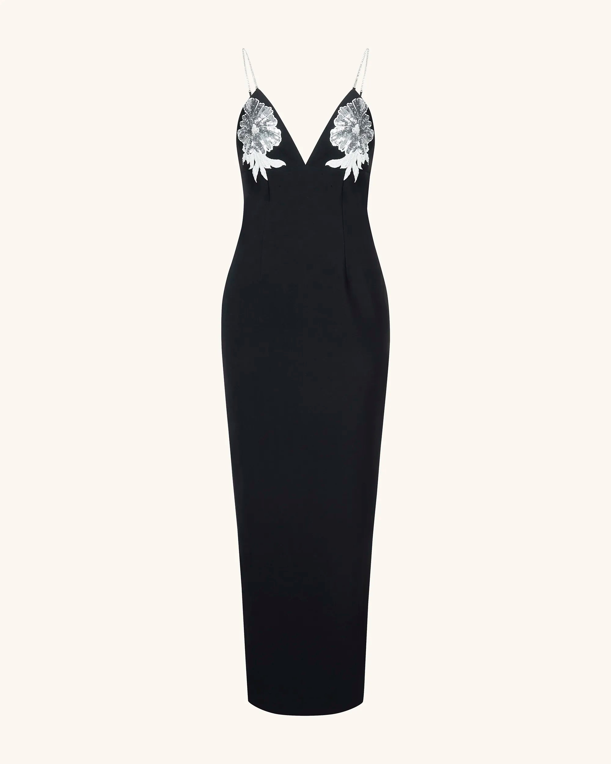 JW PEI_Black_Ayliua Neckline Rhinestones Embellished Long Dress_JR30230-1_Black_04