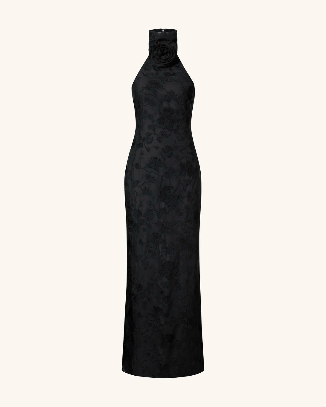 JW PEI_Black_Uliana Floral Lace Halterneck Maxi Dress_JR30234-1_Black_02