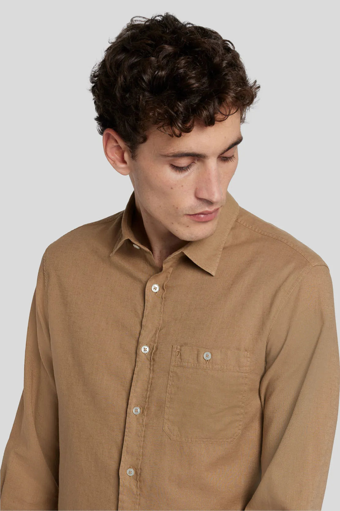 One Pocket Shirt Cotton Linen Sand_JSFM4280SA_SA_06