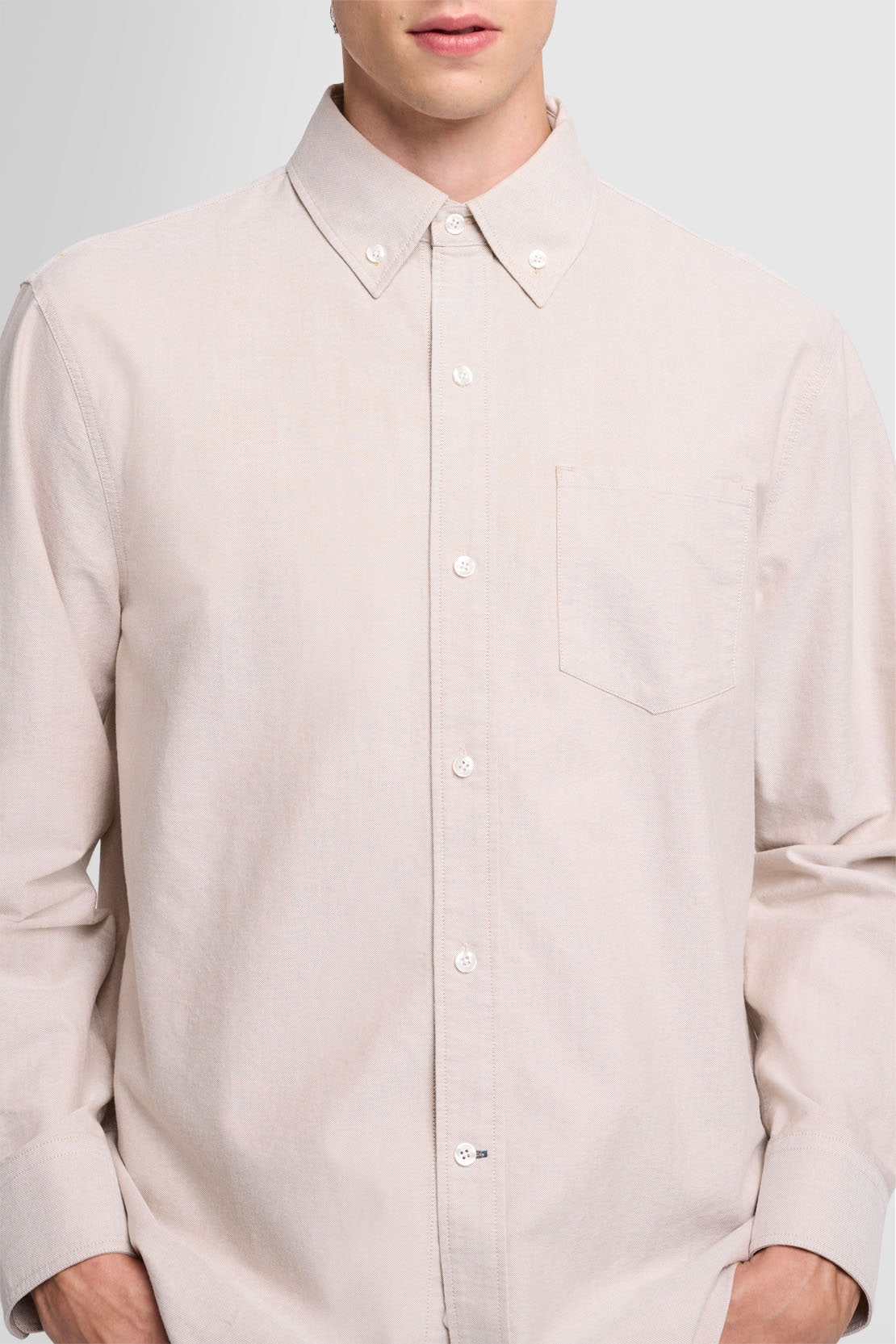 Button Down Shirt Oxford Beige_JSFM4670BE_BE_03