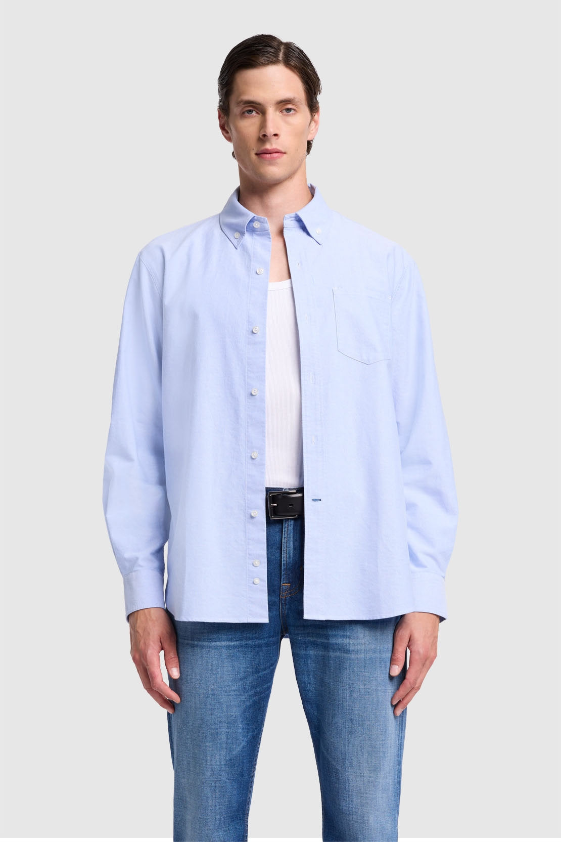 Button Down Shirt Oxford Light Blue_JSFM4670LB_LB_01