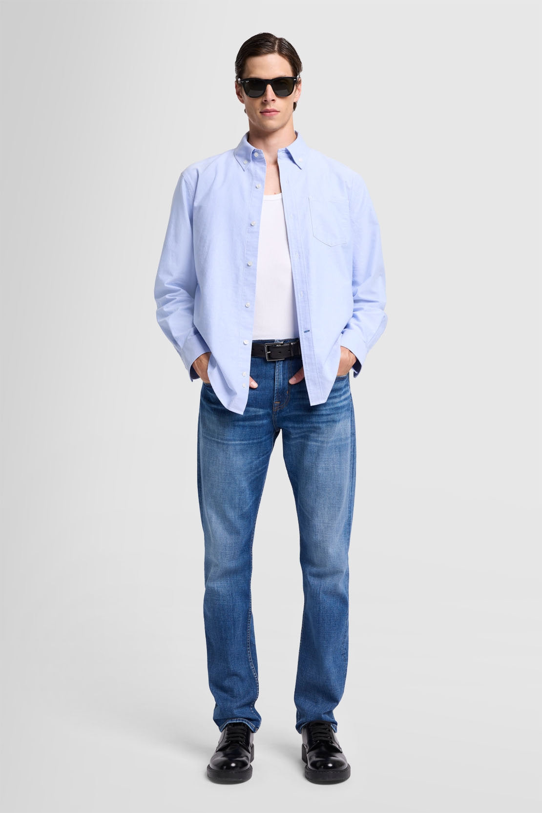Button Down Shirt Oxford Light Blue_JSFM4670LB_LB_02