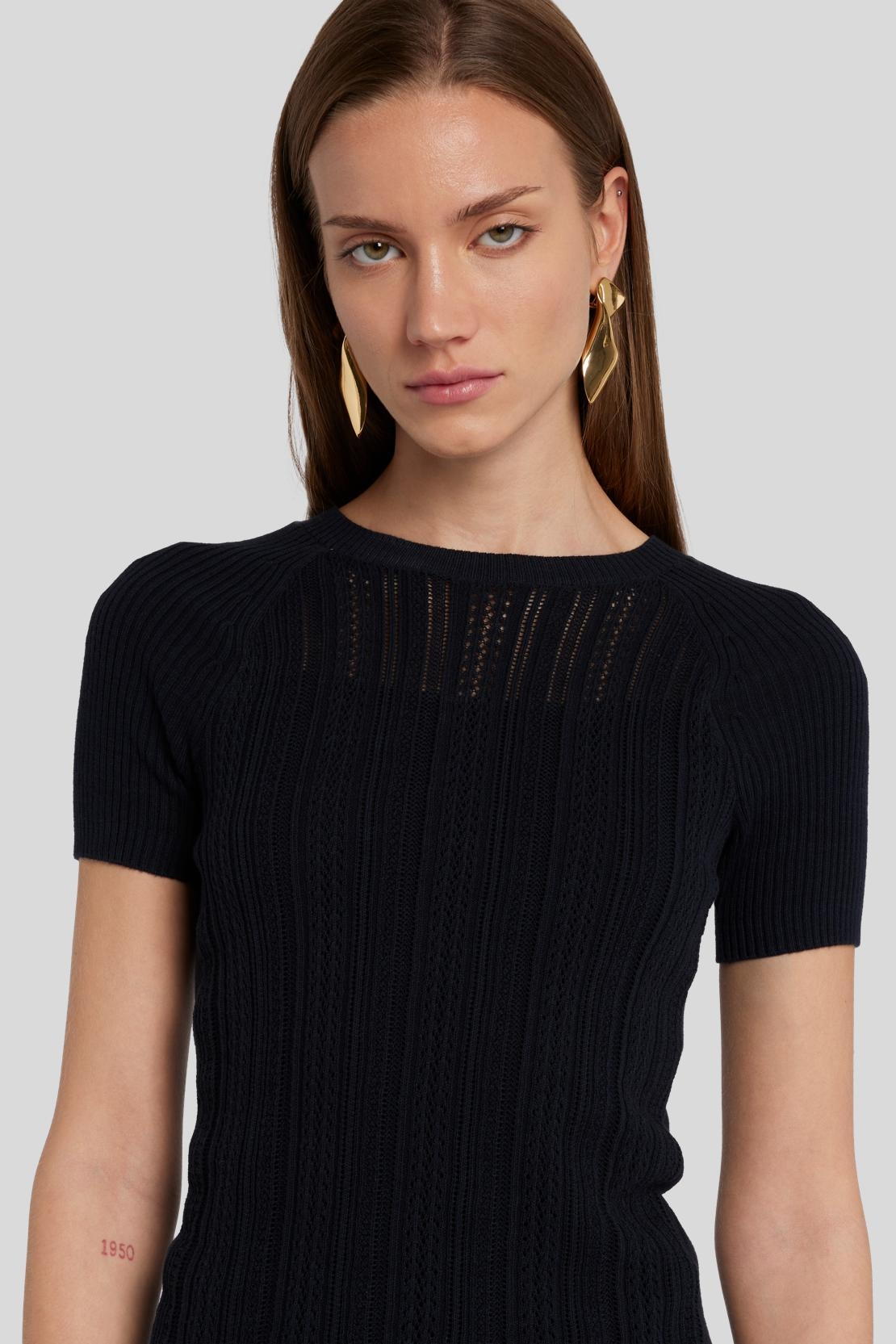 Mixed Stitch Tee Pointelle Black_JSHL5750BK_BK_03