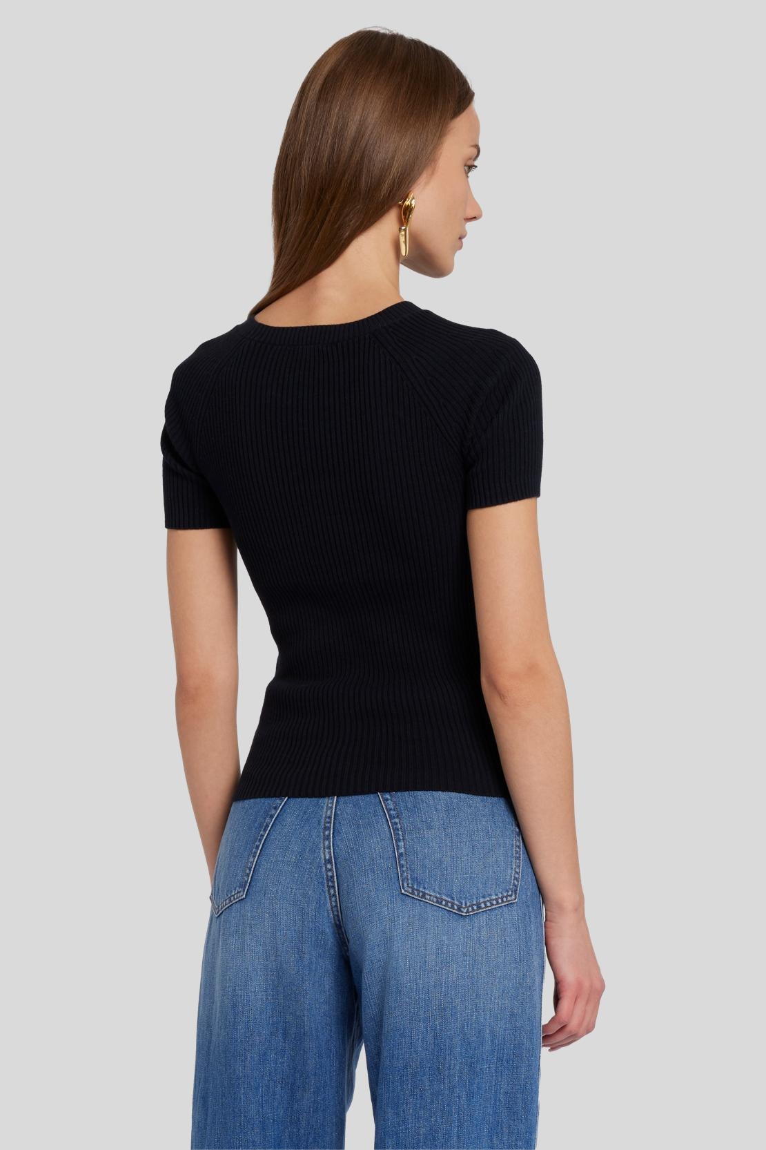 Mixed Stitch Tee Pointelle Black_JSHL5750BK_BK_04