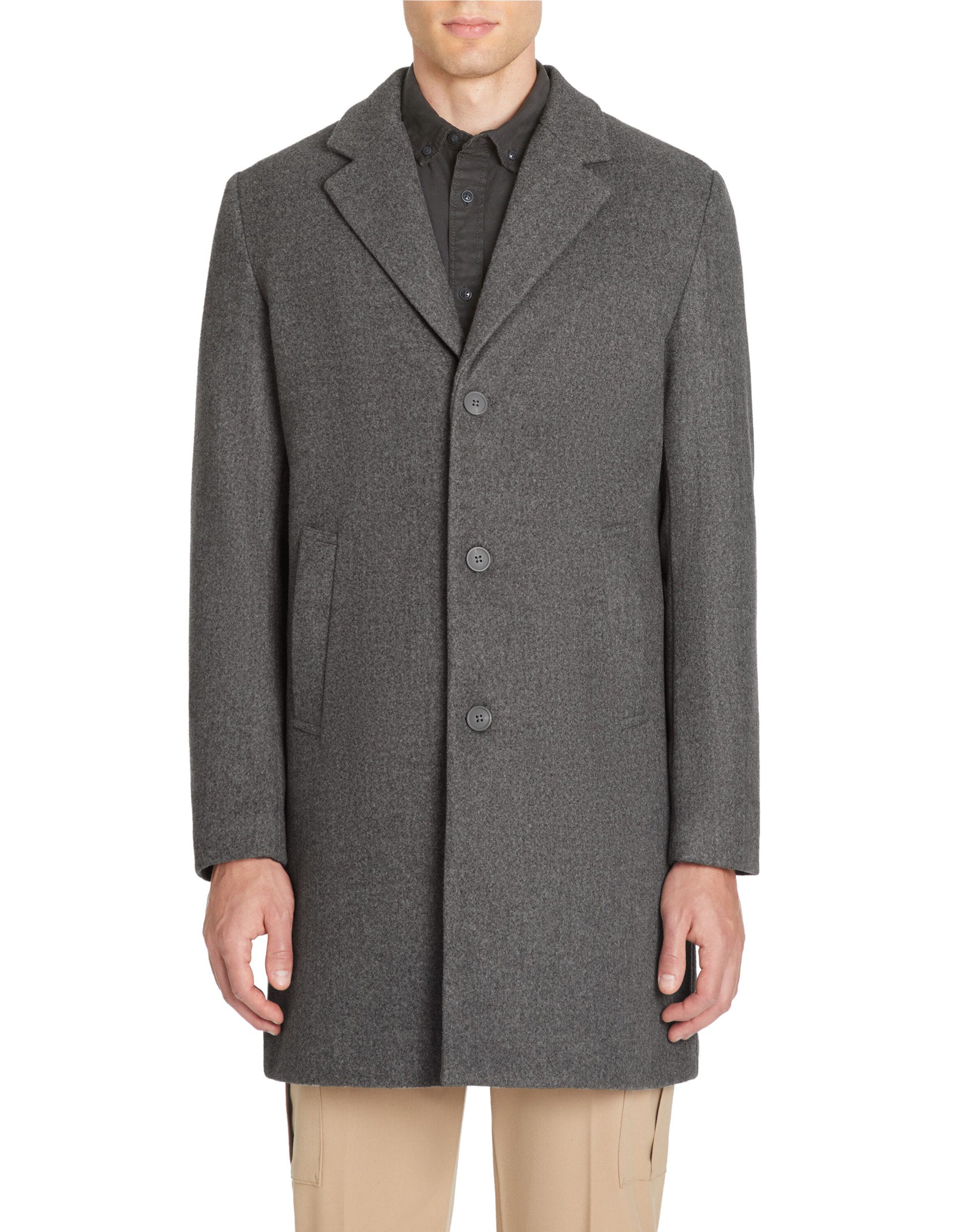 Celio_Long Unlined Coat - Heather Grey_JUBIAIS_GREY MEL_01
