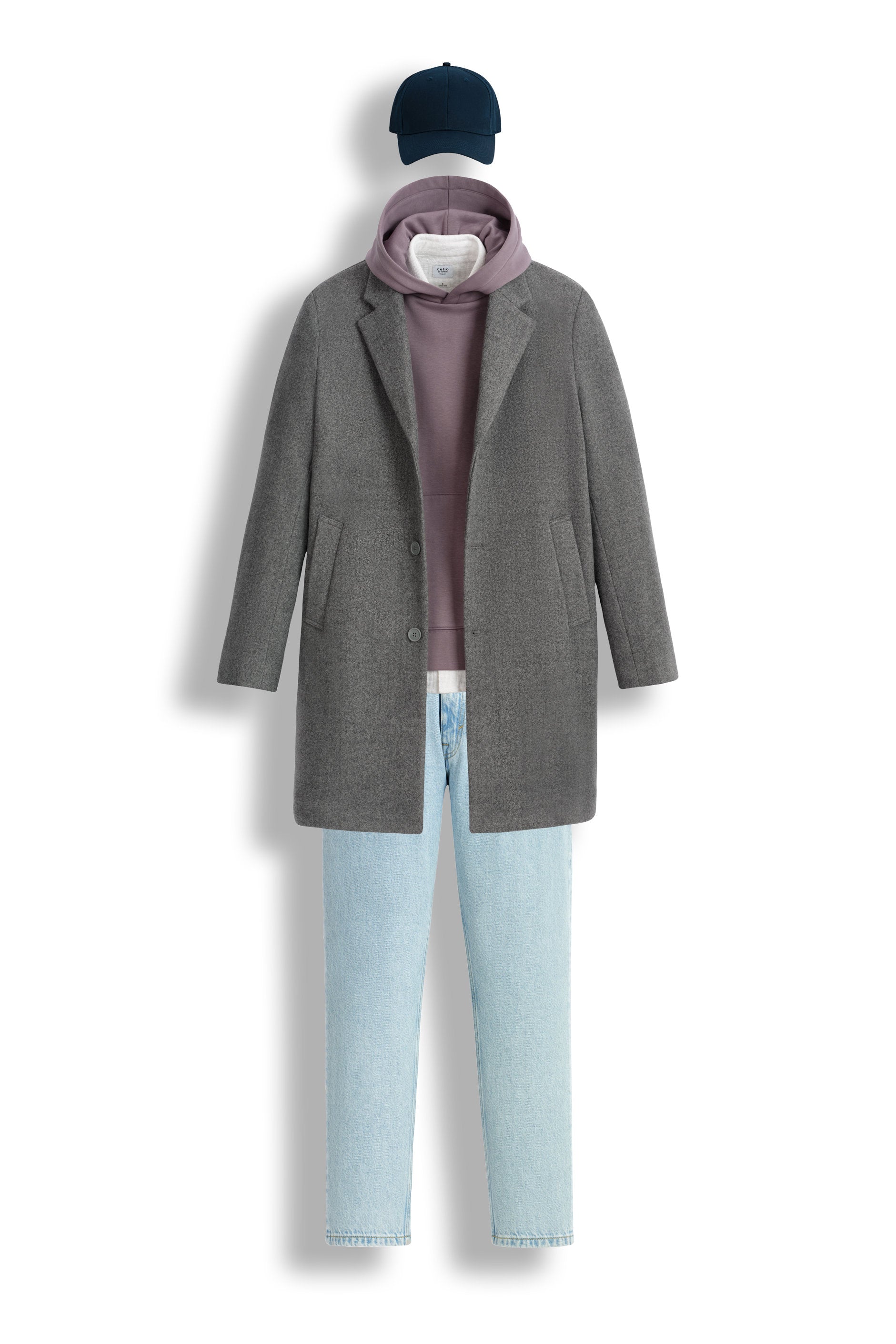 Celio_Long Unlined Coat - Heather Grey_JUBIAIS_GREY MEL_06