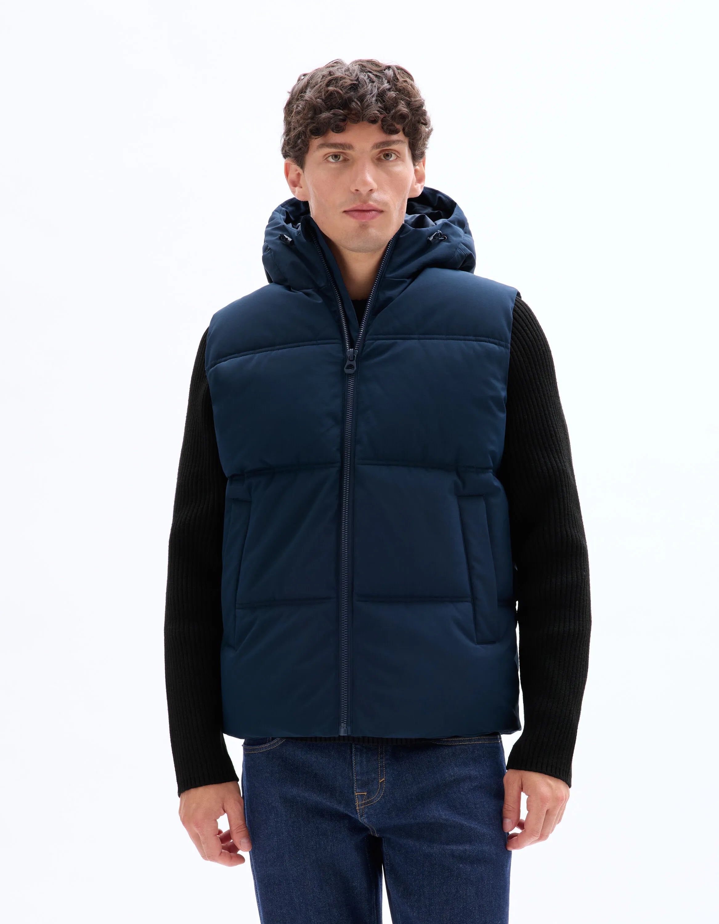Celio_Navy_Warm Sleeveless Down Jacket with Hood_JUBIANCO_NAVY_01