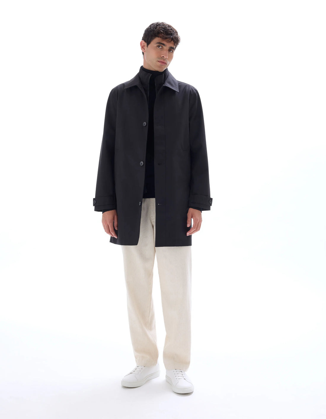 Celio_Black_Trench Coat with Removable Lining_JUCARCOAT1_BLACK_02