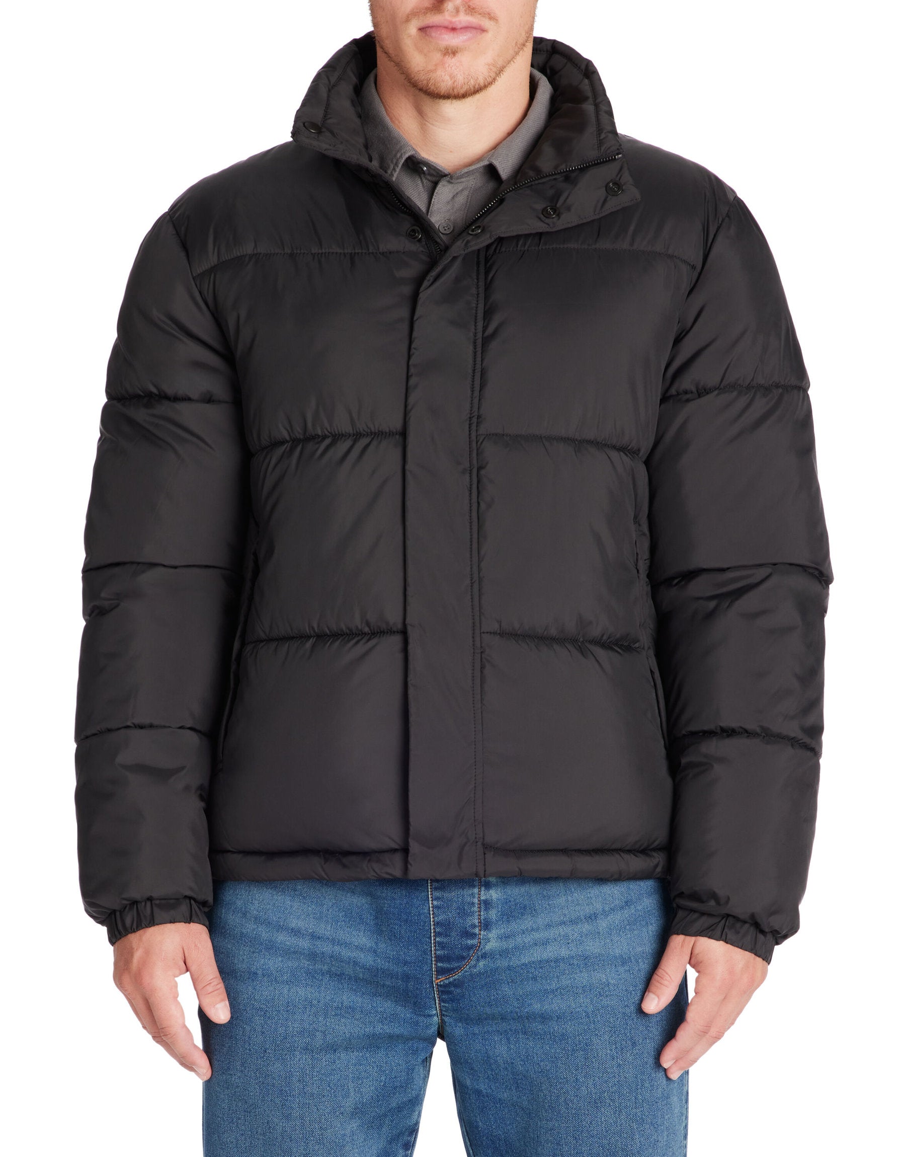Celio_Black Warm Down Jacket with Stand-Up Collar_JUPARIGI_BLACK_01