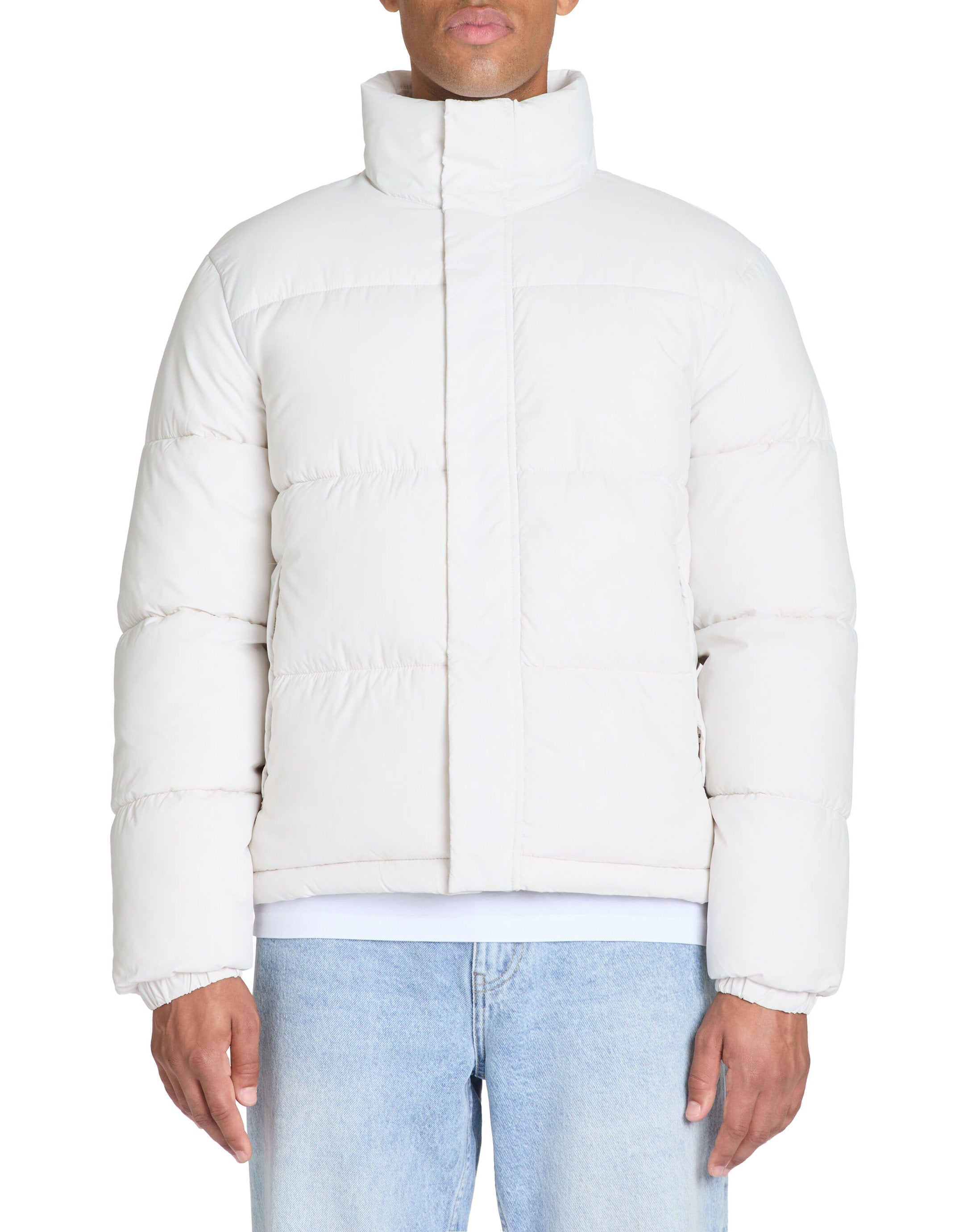 Celio_Ecru Warm Down Jacket with Stand-Up Collar_JUPARIGI_ECRU_01