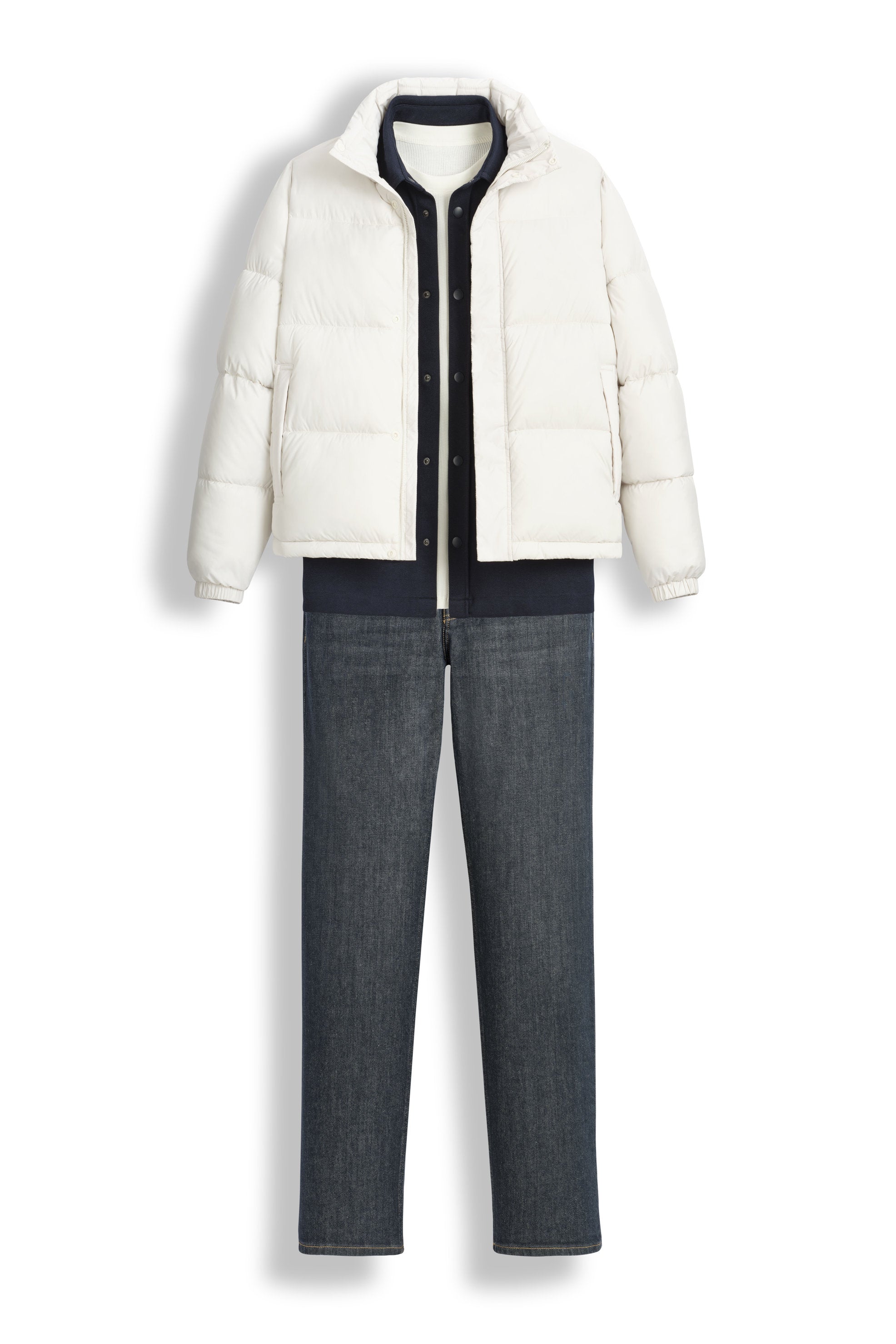Celio_Ecru Warm Down Jacket with Stand-Up Collar_JUPARIGI_ECRU_05