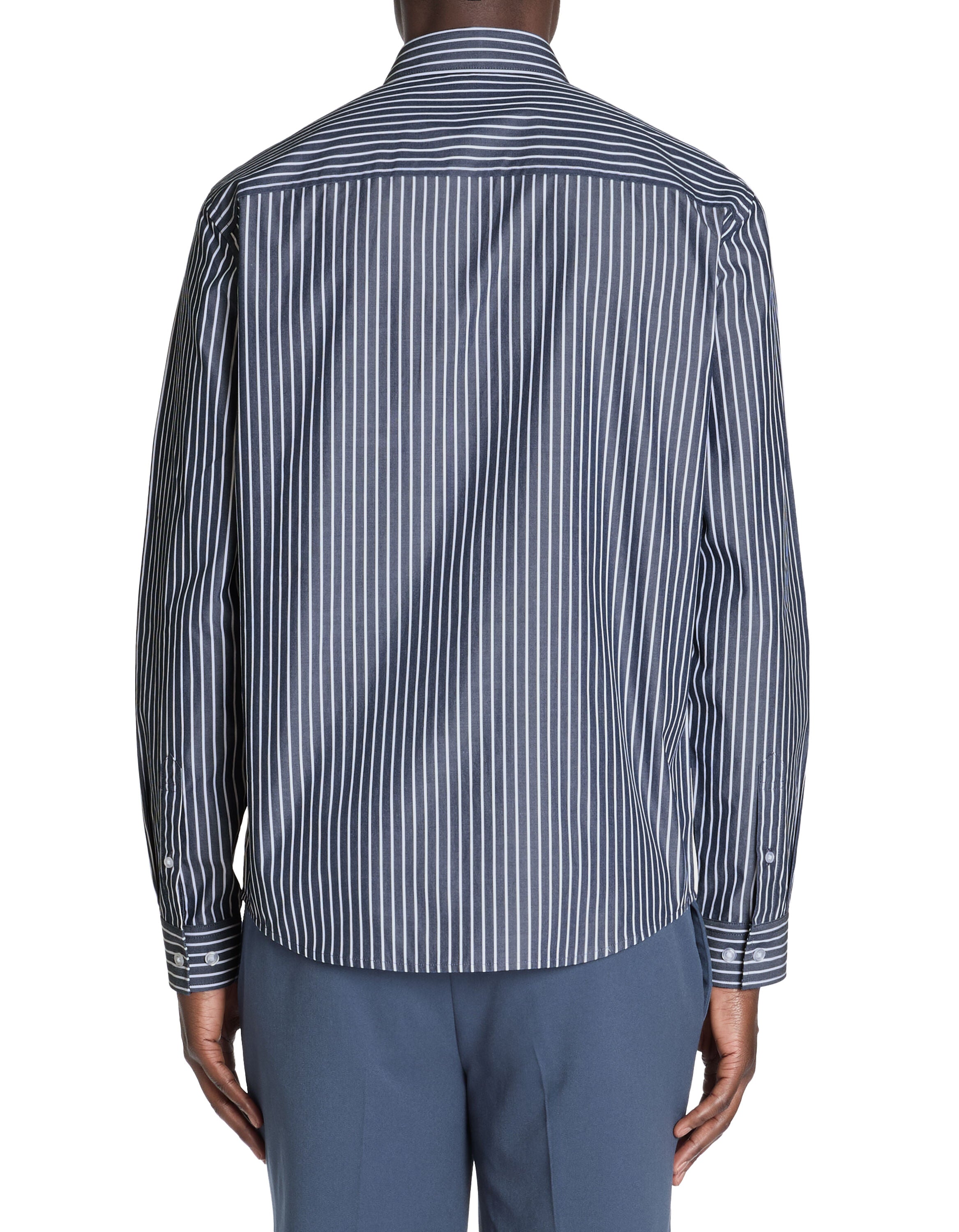 Celio_Regular Striped Shirt 100% Cotton - Navy_LABANK_NAVY_03