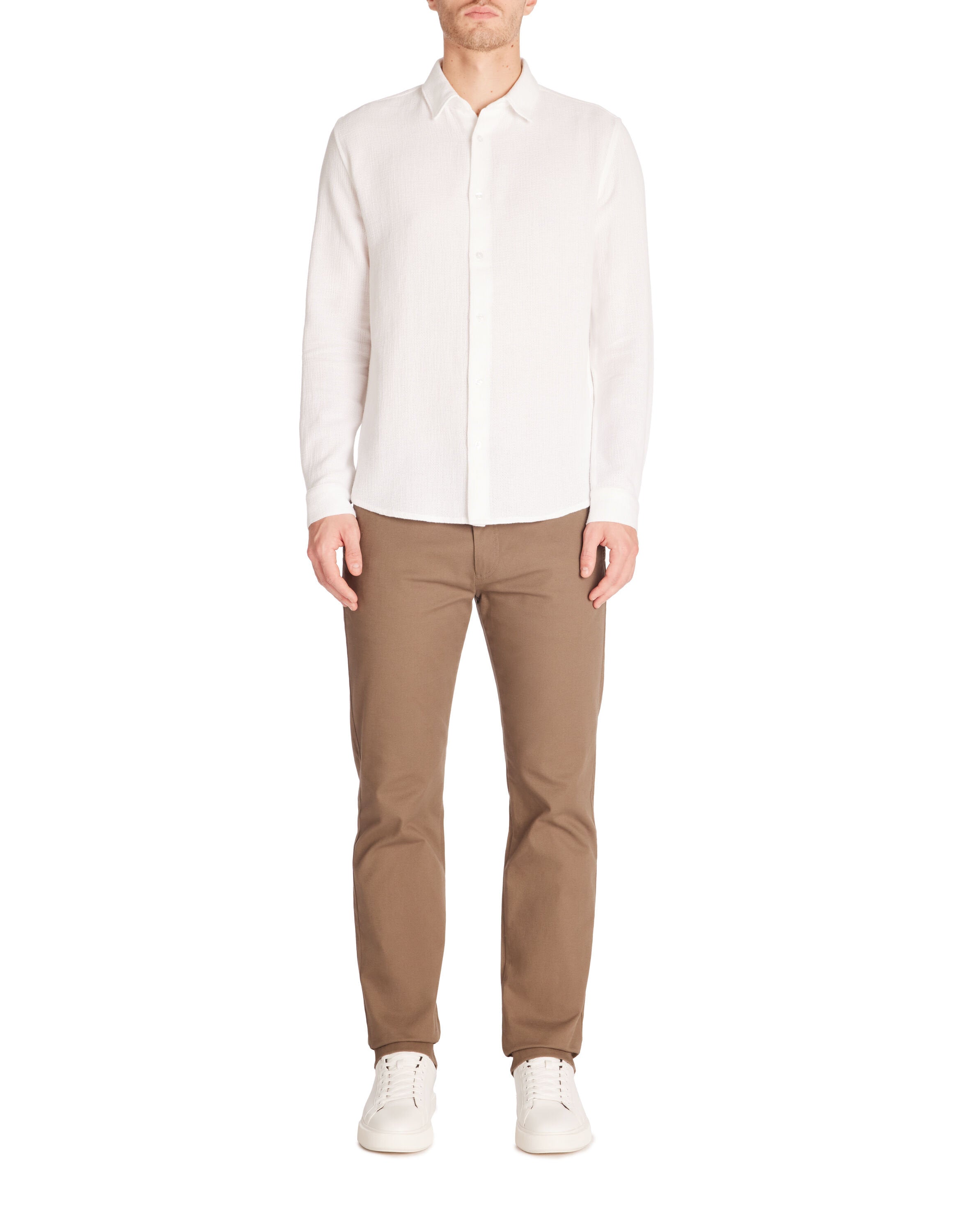 Celio_100% Cotton Slubbed Regular Shirt - White_LACHINE_OPTICAL WHITE_02