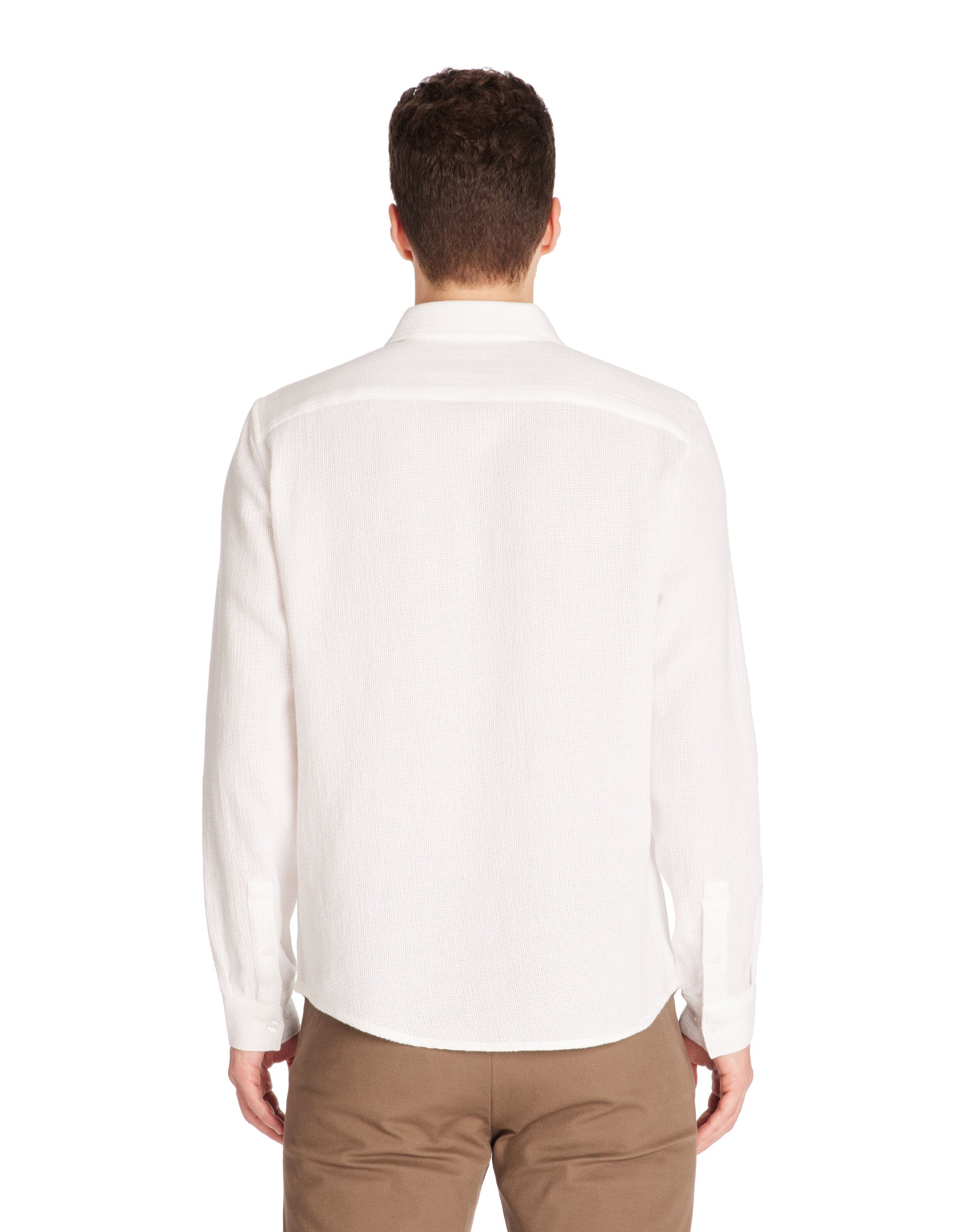 Celio_100% Cotton Slubbed Regular Shirt - White_LACHINE_OPTICAL WHITE_04