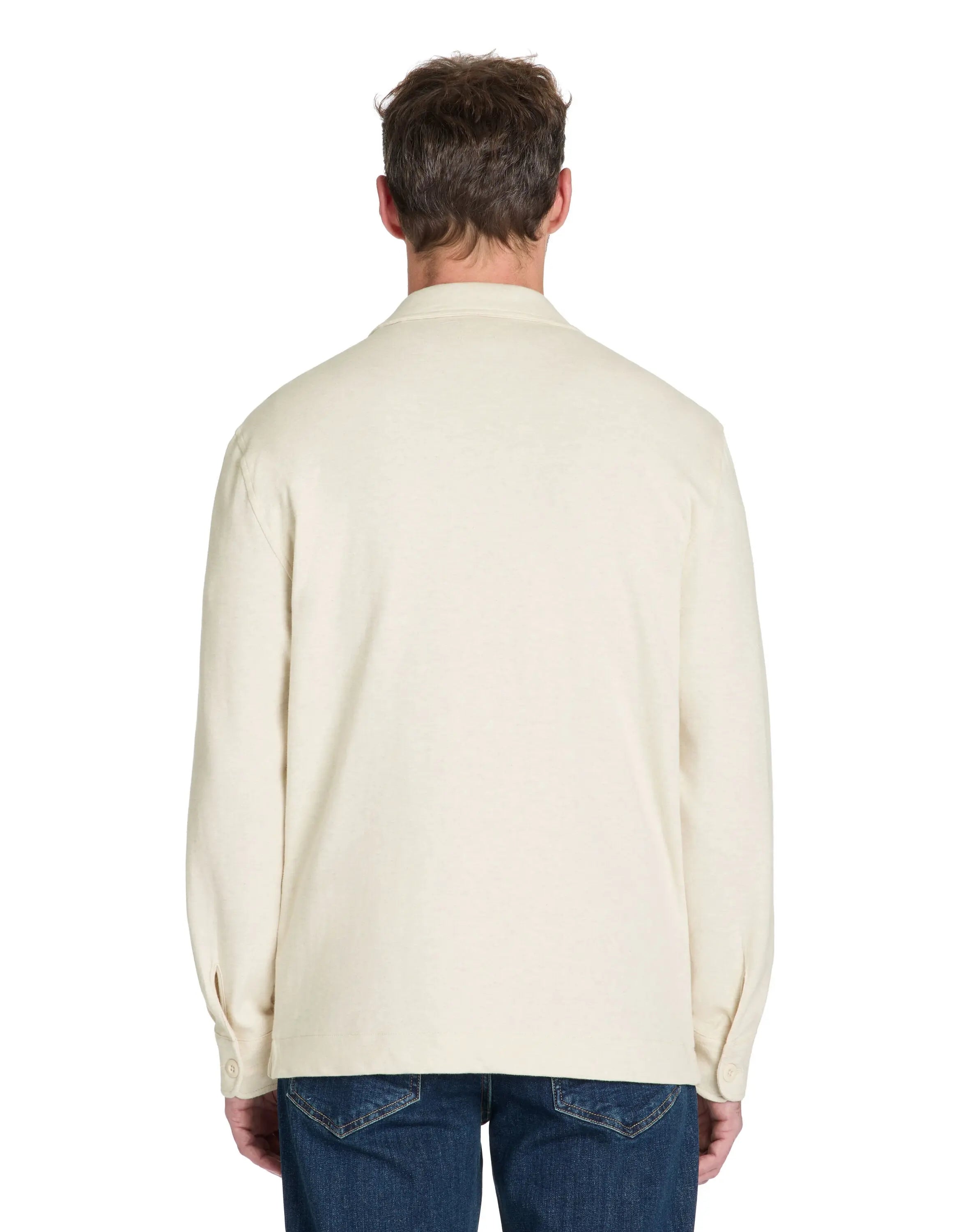 Celio_Cotton Blend Casual Overshirt Shirt - White_LADOUDOU_OFF WHITE_04