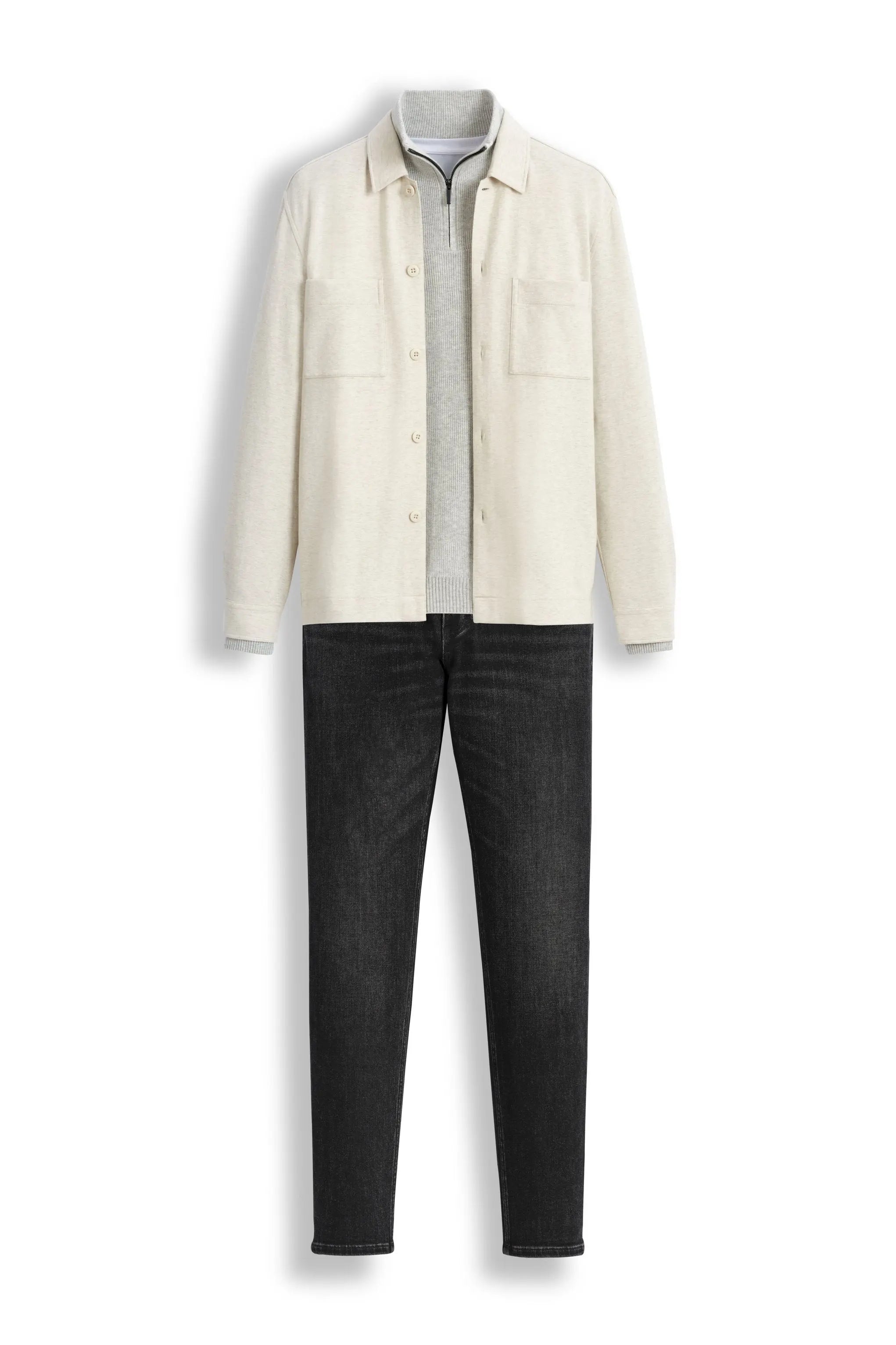 Celio_Cotton Blend Casual Overshirt Shirt - White_LADOUDOU_OFF WHITE_05