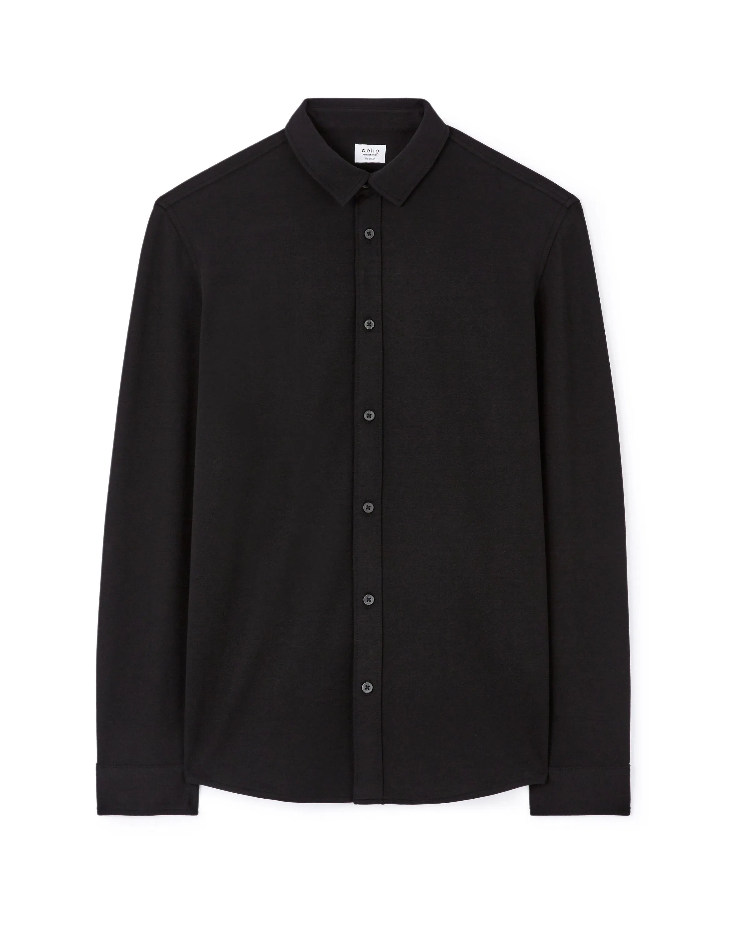 Celio_Black_Regular Jersey Shirt_LAHEM_BLACK_04