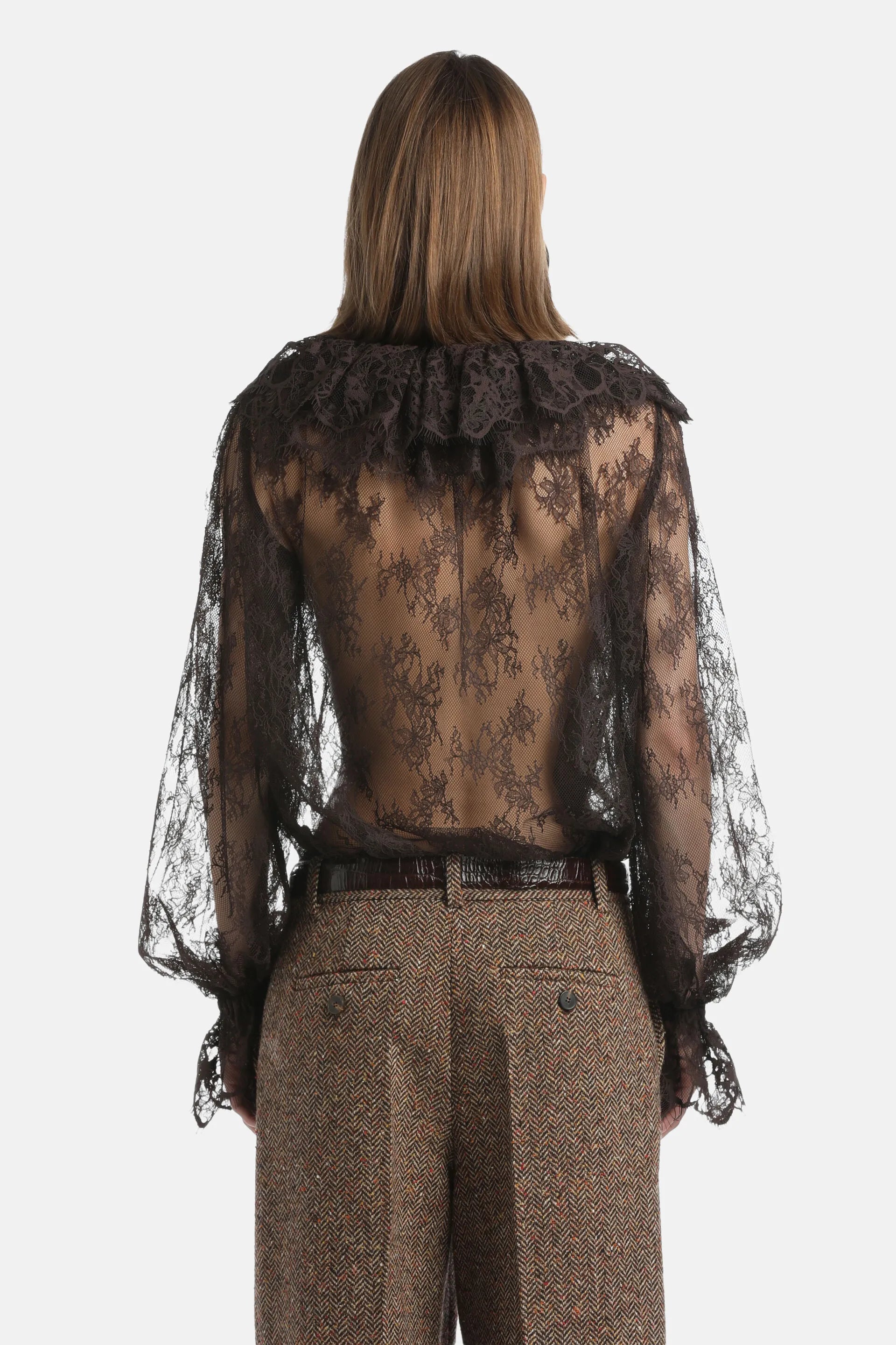 Luisa Spagnoli_Brown_Lancio - Lace Blouse Ð Fashion Show_LANCIO_0993_03