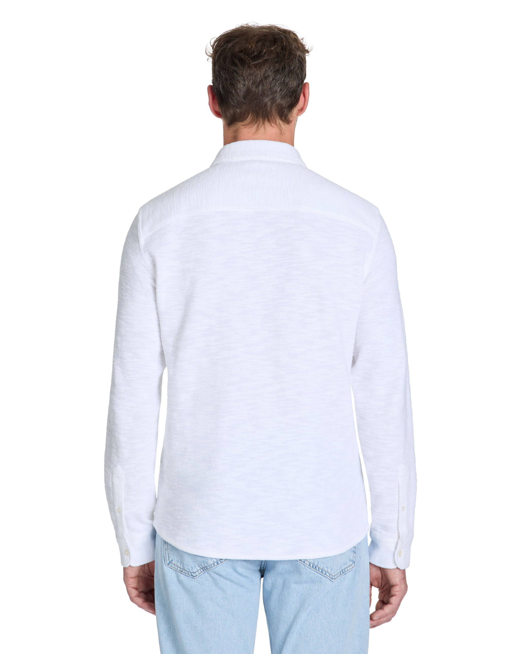 Celio_Regular Cotton Blend Terry Shirt - White_LAOPEN_OPTICAL WHITE_04