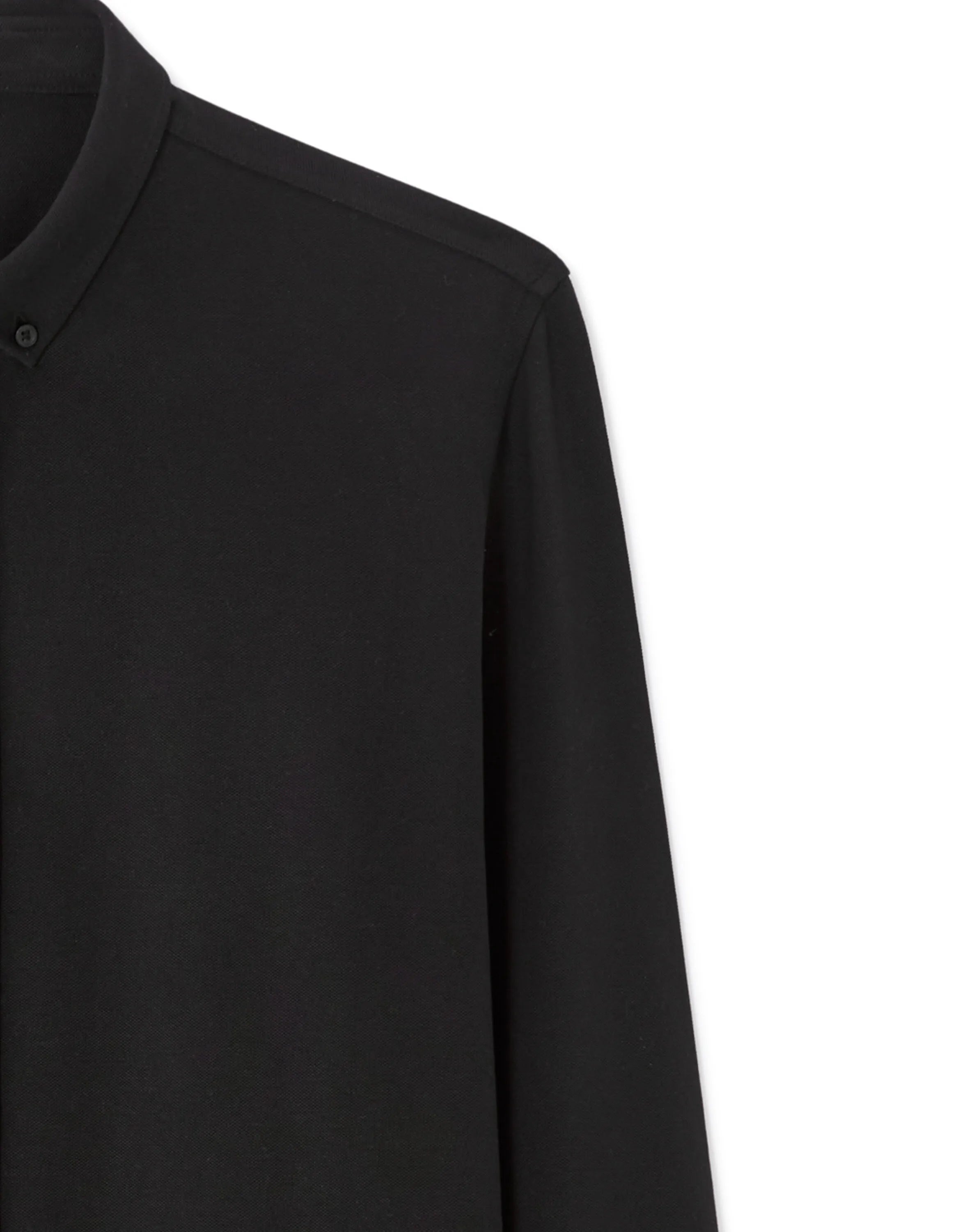 Celio_Black_Regular Pique Cotton Shirt_LAPIC_BLACK_06