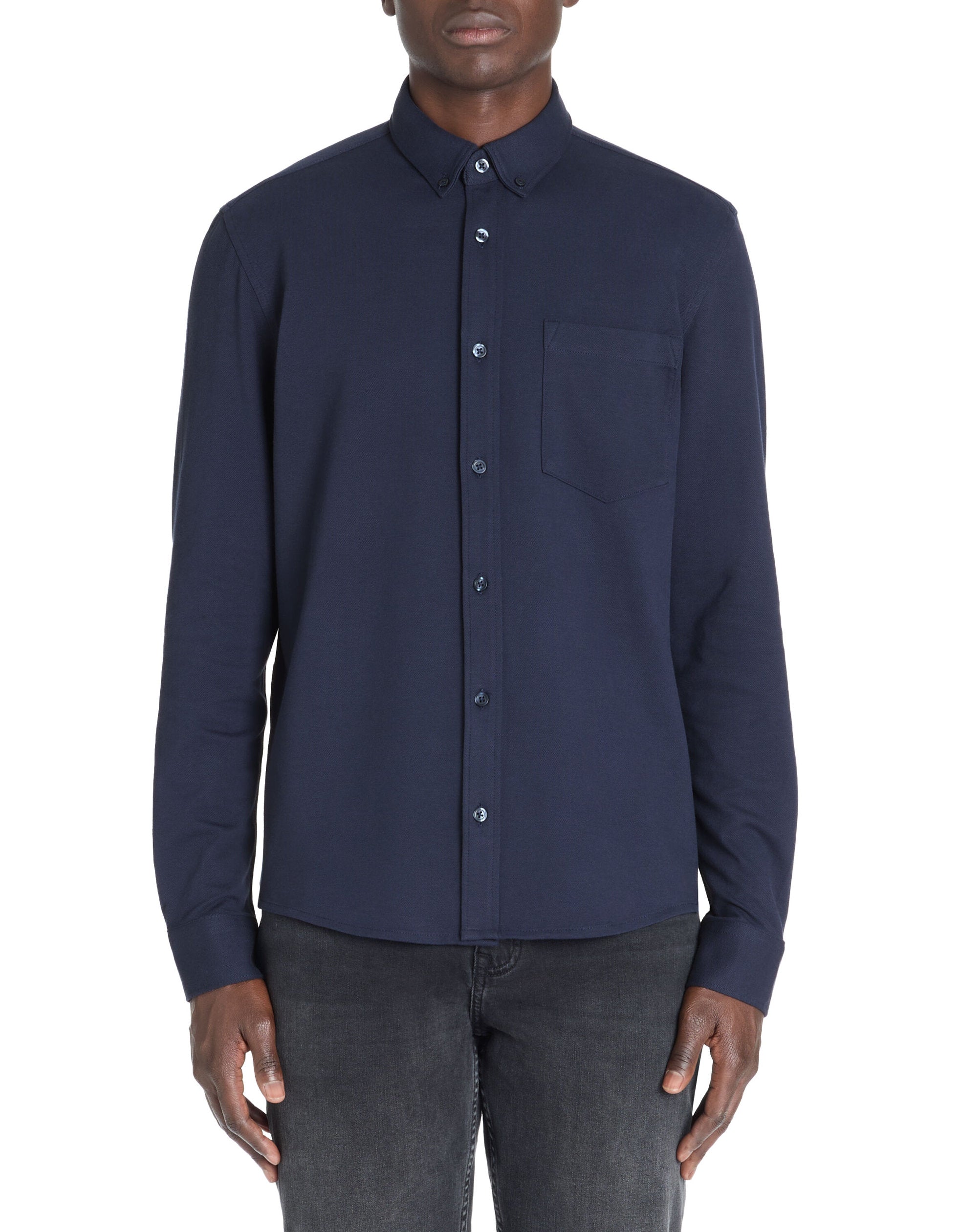 Celio_Navy Regular Stretch Cotton PiquŽ Shirt_LAPIC_NAVY_01