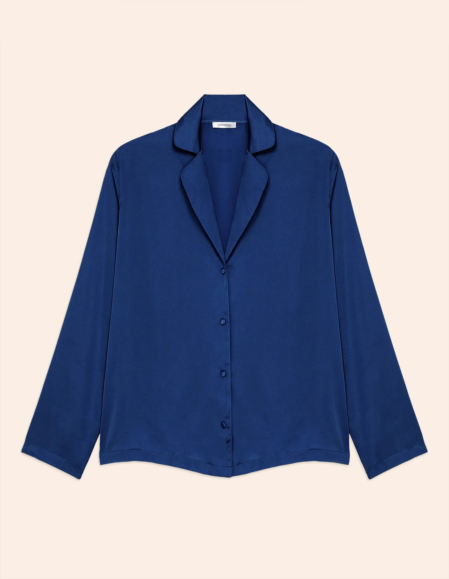 Yamamay_Long Sleeve Jacket Cut Shirt in Dark Blue Satin_LCDD181002_215_04