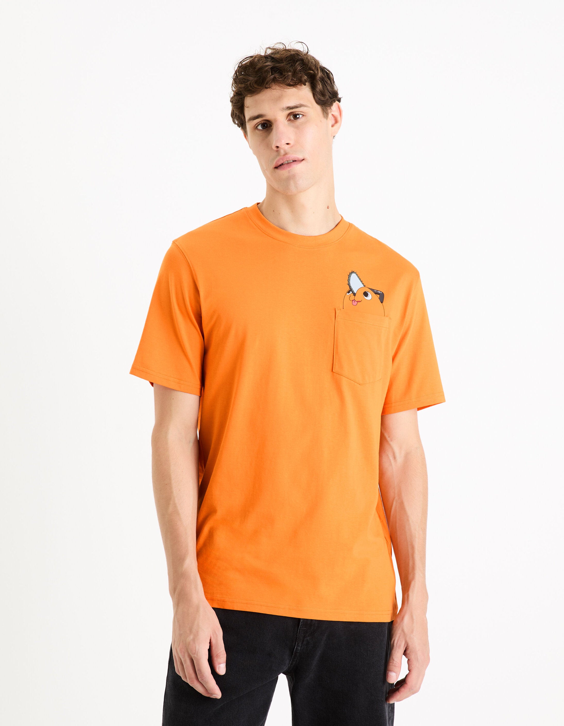 Celio_Chainsaw Man Orange T-Shirt_LDECSM1_ORANGE_01