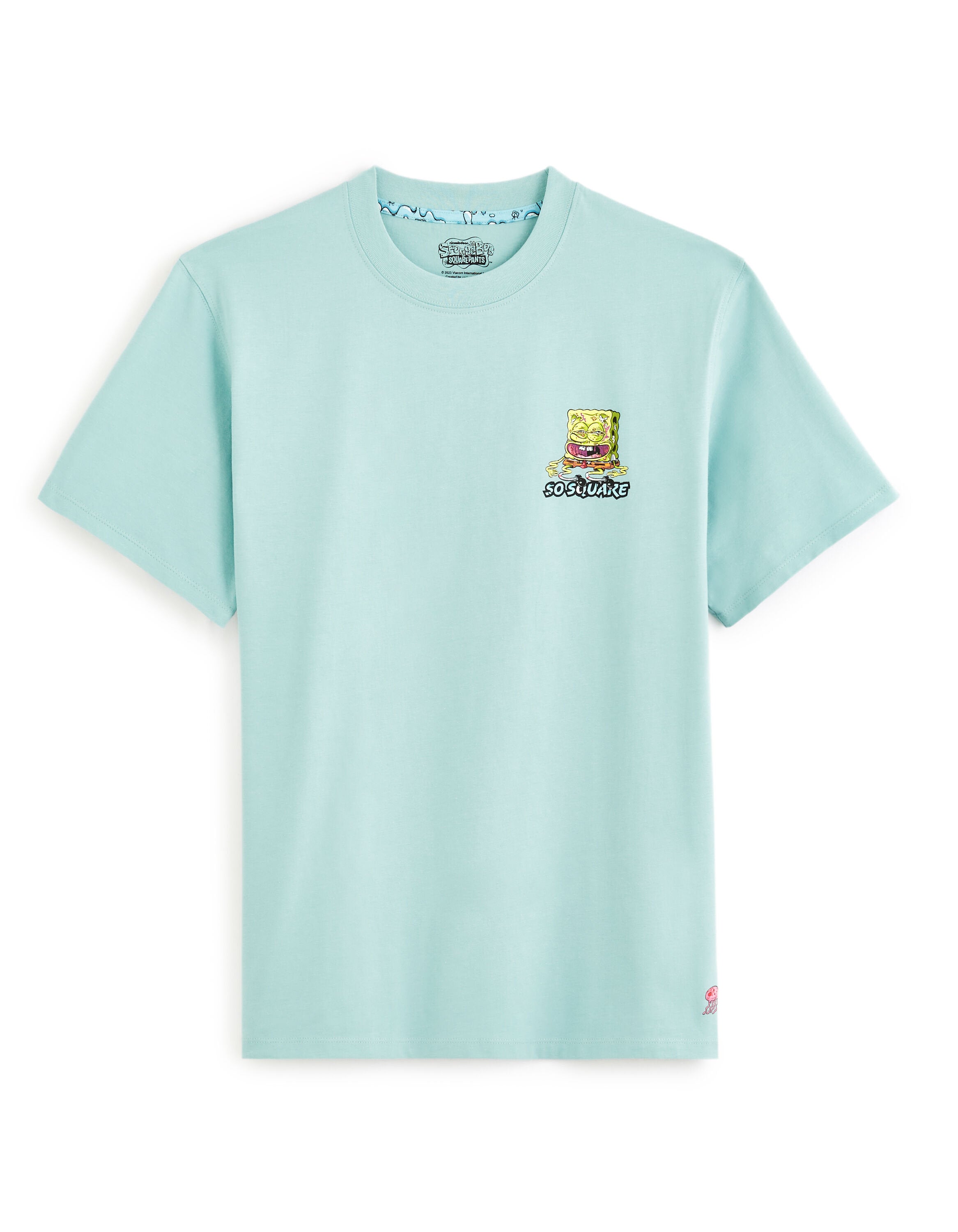 Celio_Spongebob Squarepants Green T-Shirt_LDESPONGE_GREEN_01