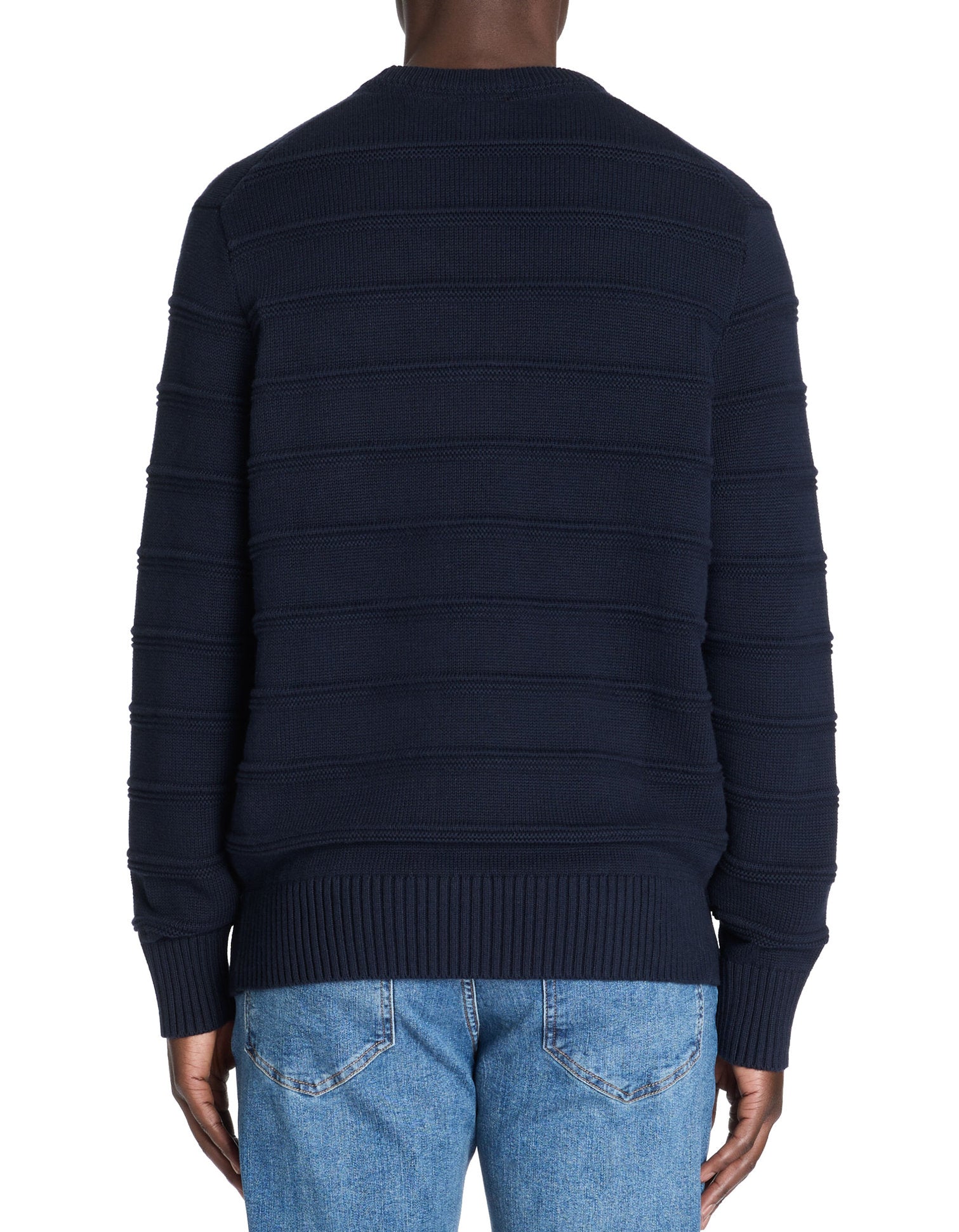 Celio_Navy Blue 100% Cotton Round-Neck Sweater_LEAARON_NAVY_03