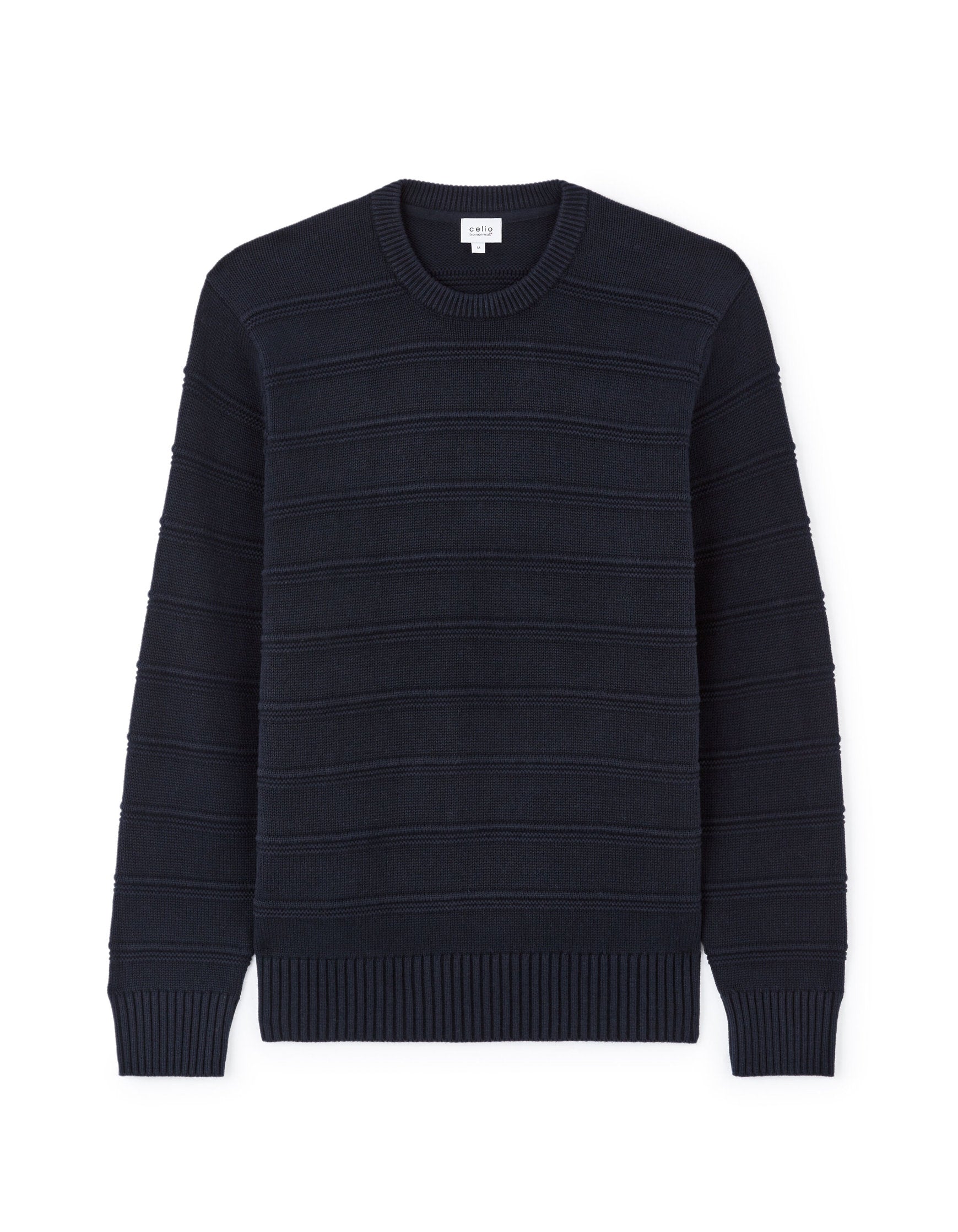 Celio_Navy Blue 100% Cotton Round-Neck Sweater_LEAARON_NAVY_04