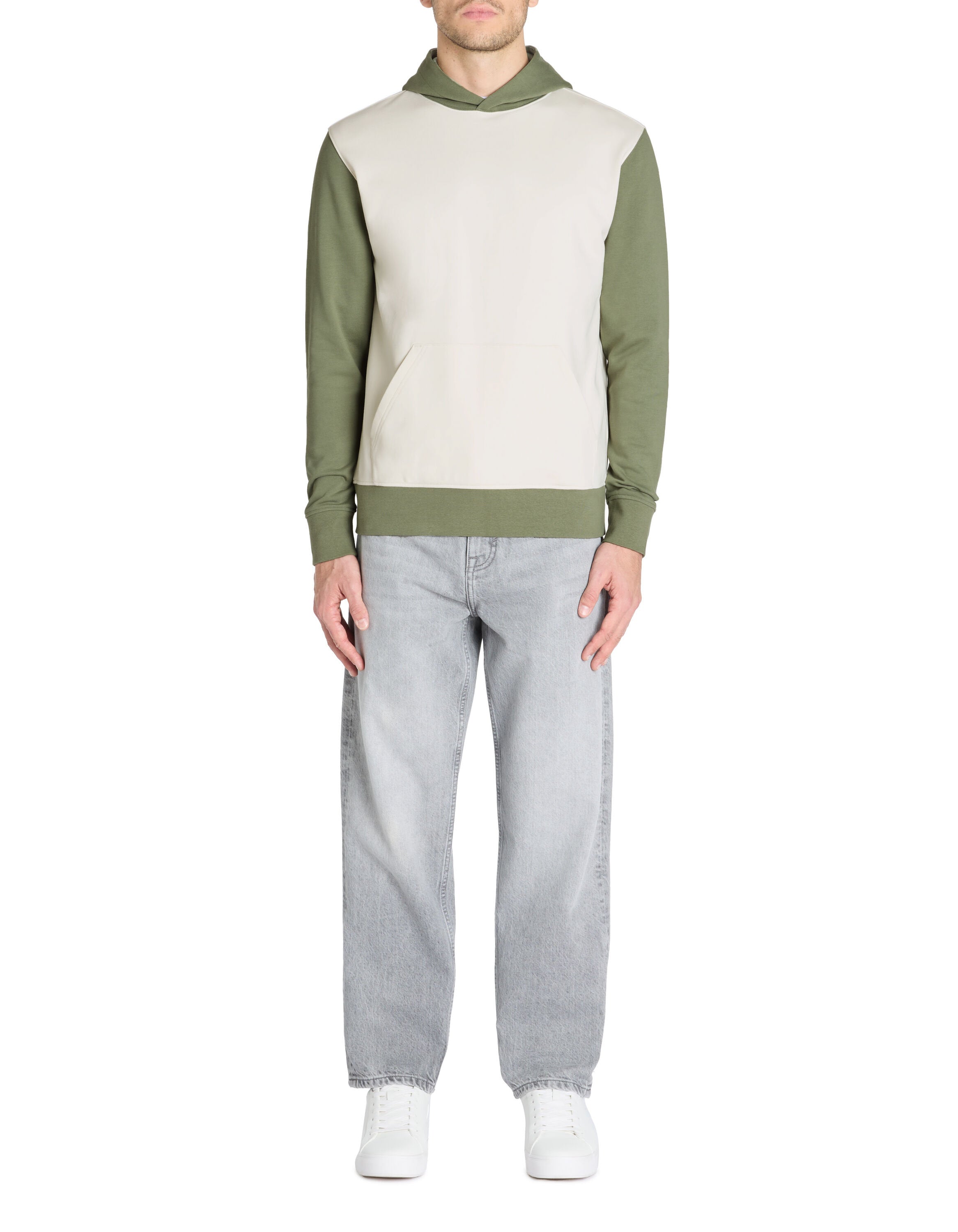 Celio_Green Regular Hooded Sweatshirt 100% Cotton_LEBICLO_SAUGE_01