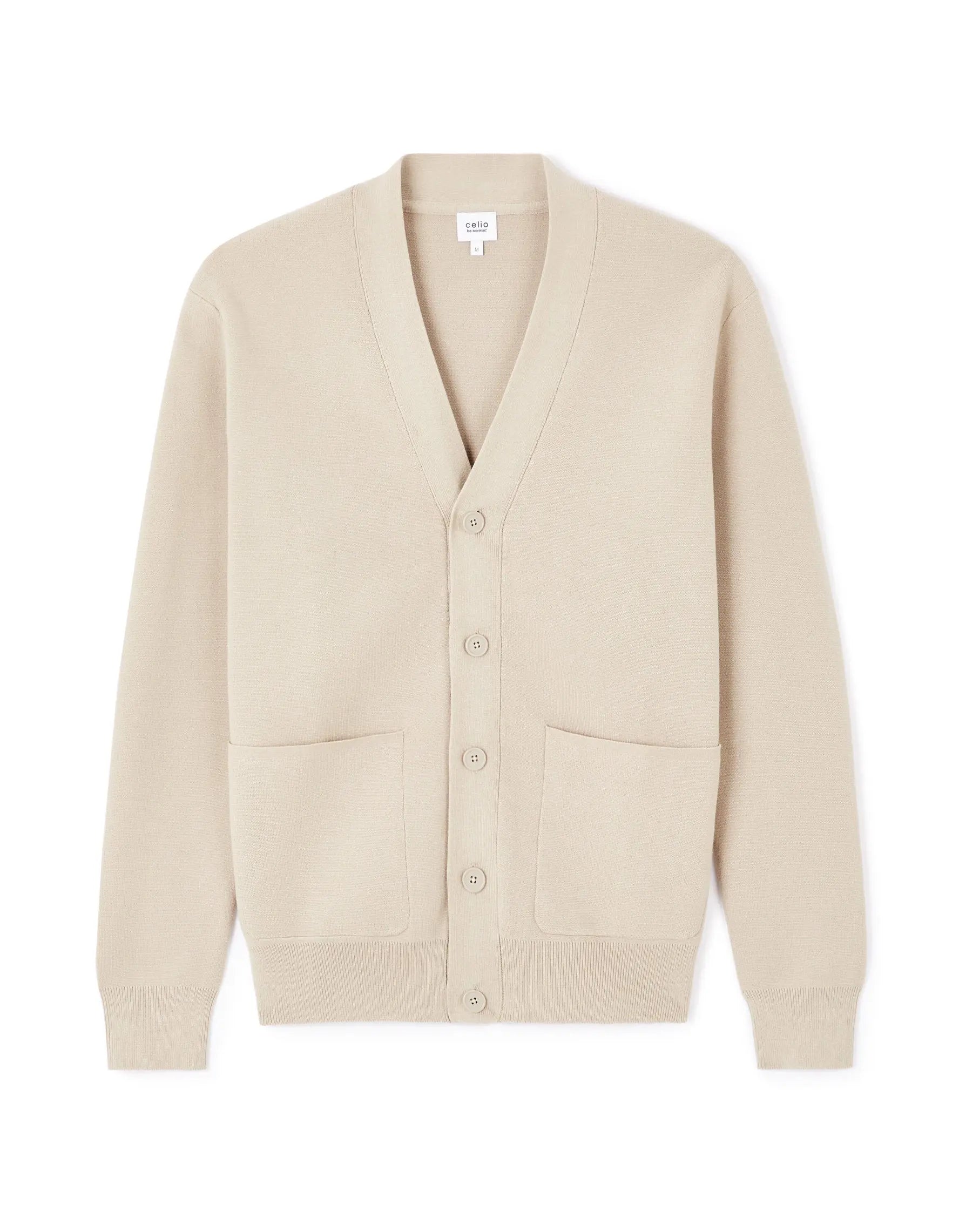Celio_Cotton-Blend Cardigan - Taupe_LECARDI_CLAY_03