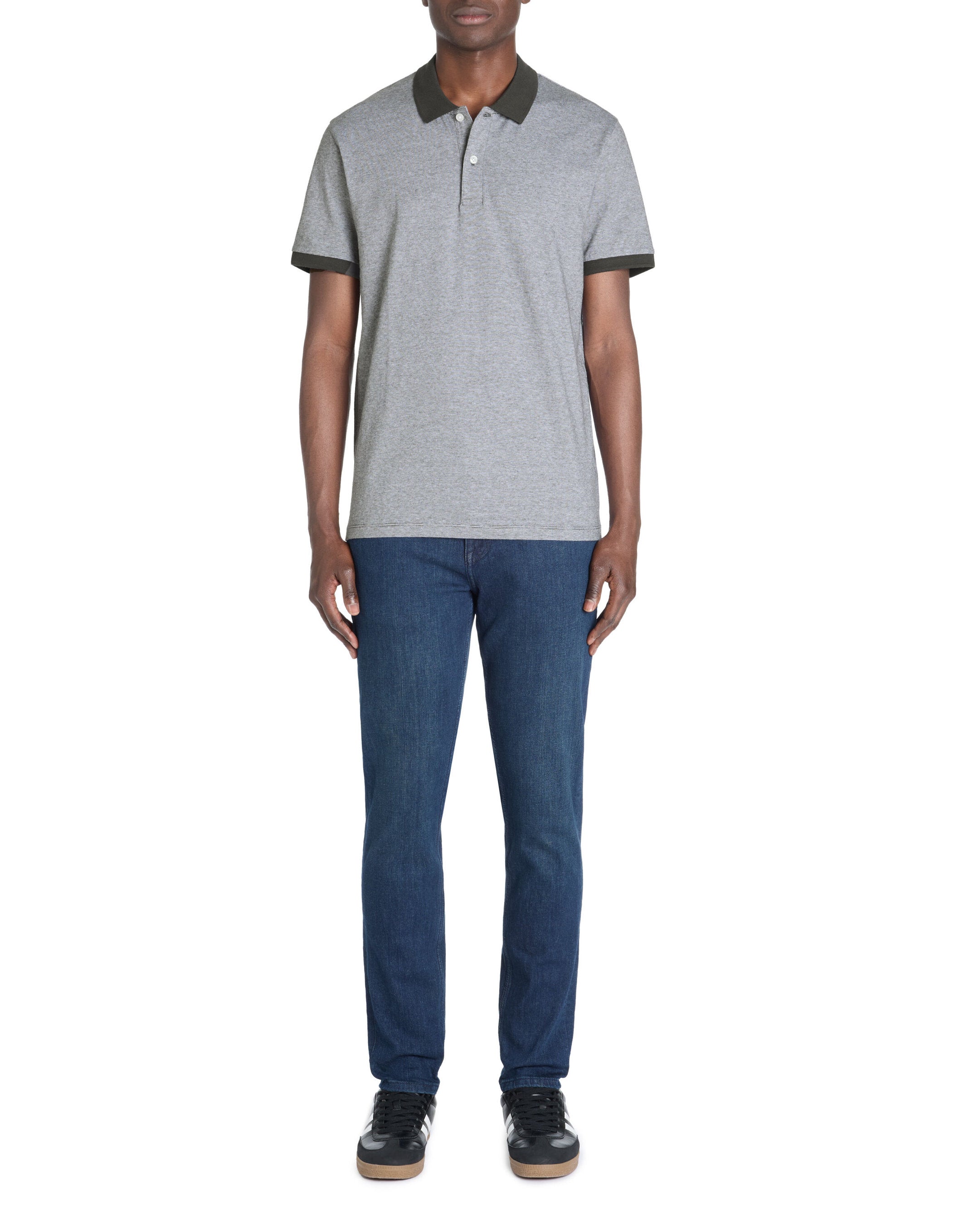 Celio_Anthracite Regular Polo 100% Cotton_LECHECK_ANTHRACITE_01