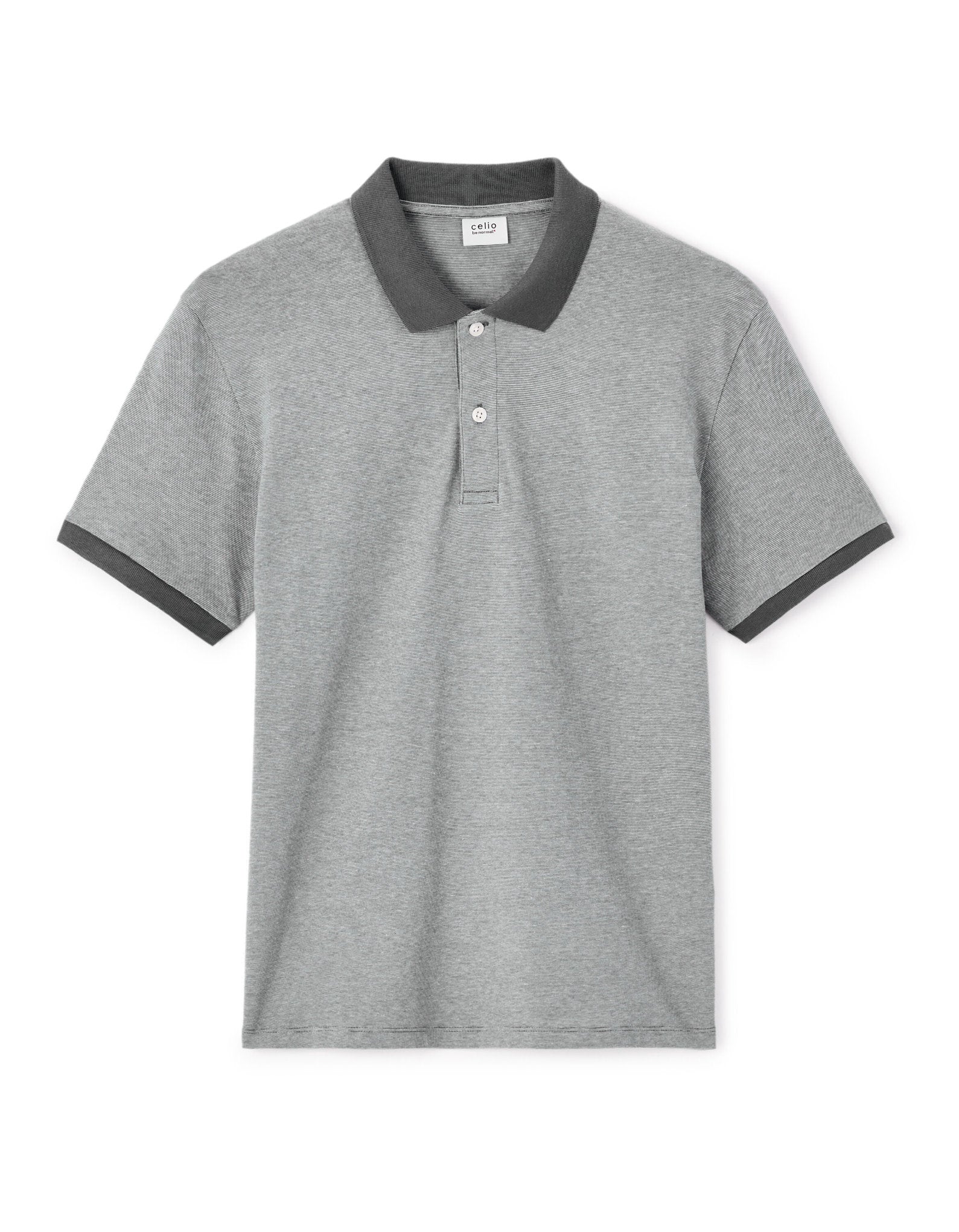 Celio_Anthracite Regular Polo 100% Cotton_LECHECK_ANTHRACITE_04