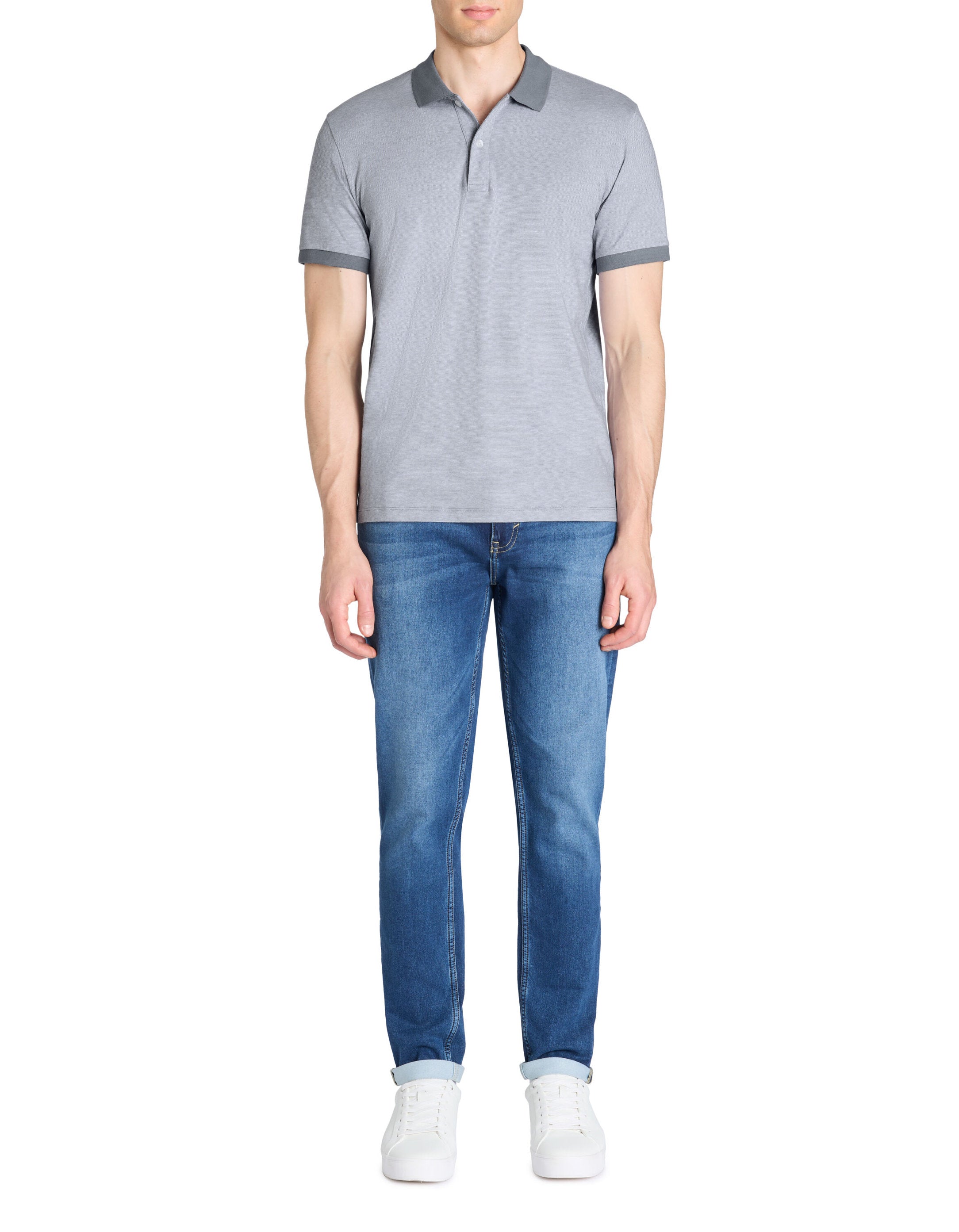 Celio_Blue Regular Polo 100% Cotton_LECHECK_BLUE STONE_01